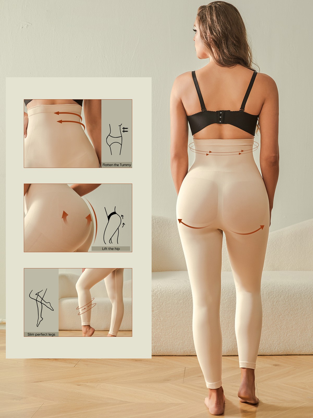 Slimming Anti Cellulite Compression Leggings Leg Shaper High Waist Black Pants
