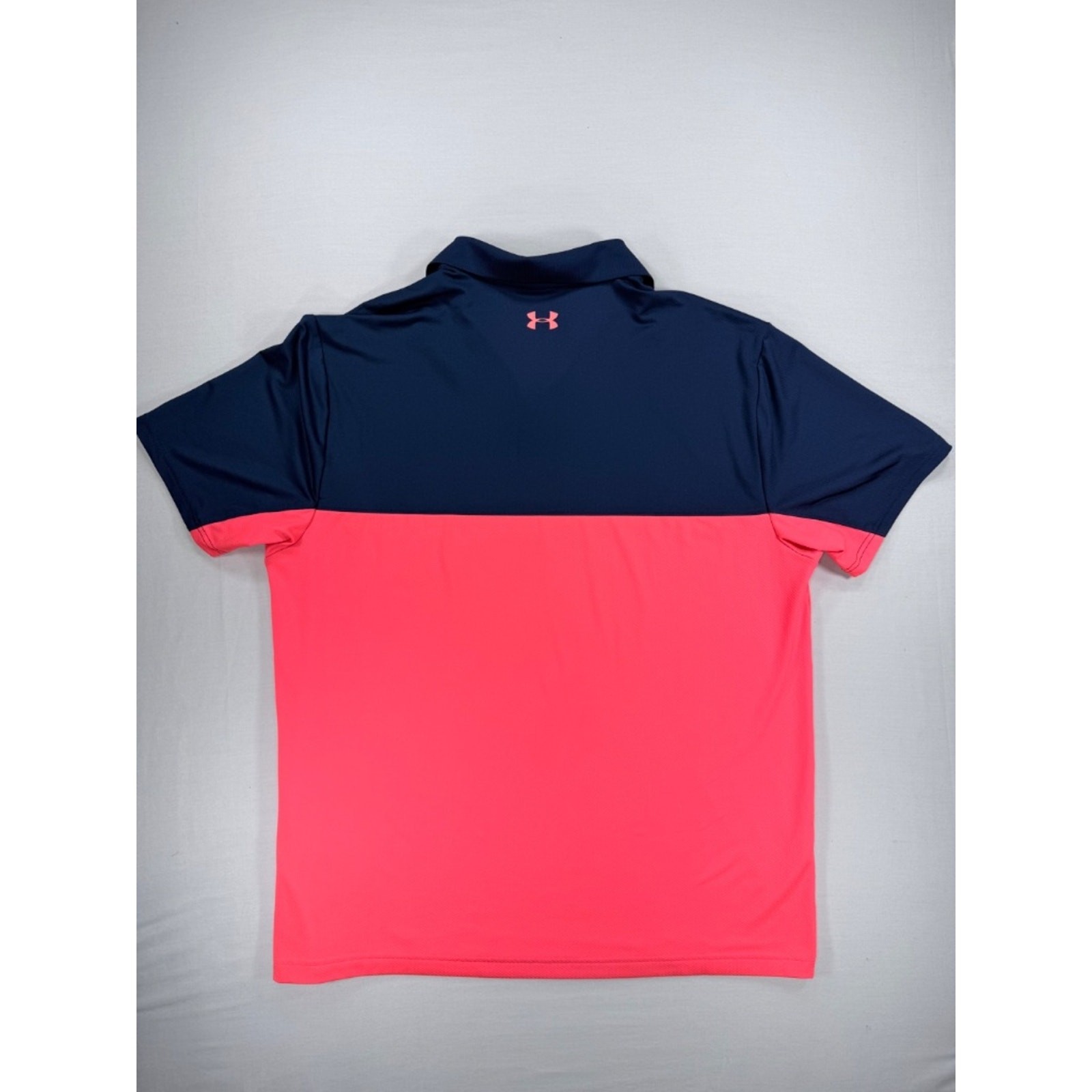 Under Armour Performance 2.0 Golf Polo XXL Academy Blue Pink Colorblock