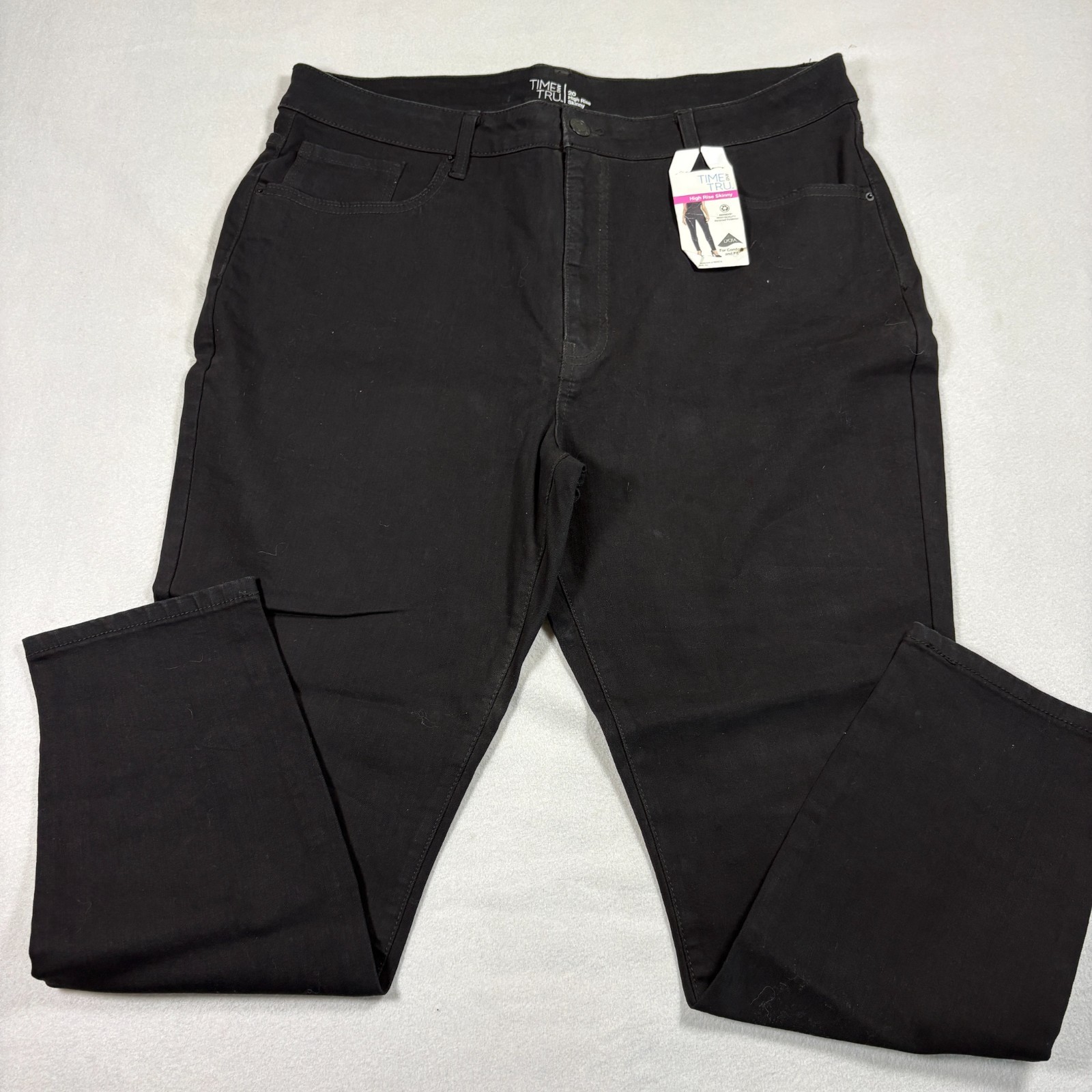 Time And Tru Womens Jeans 20 Black High Rise Skinny Stretch Denim NWT