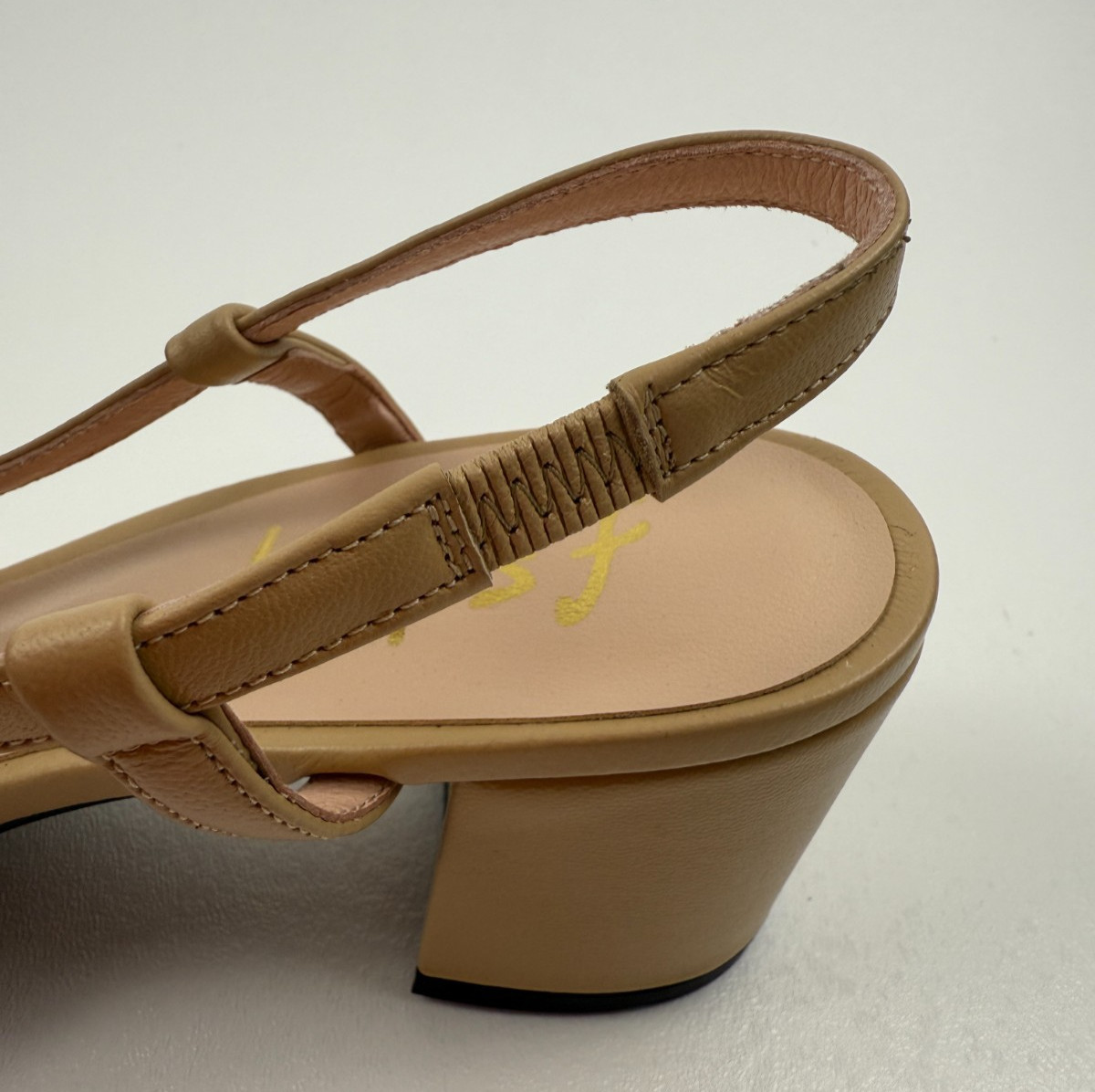 French Sole FS/NY Tuckernuck Slingback Baton Heels Camel Napa/Black NWT