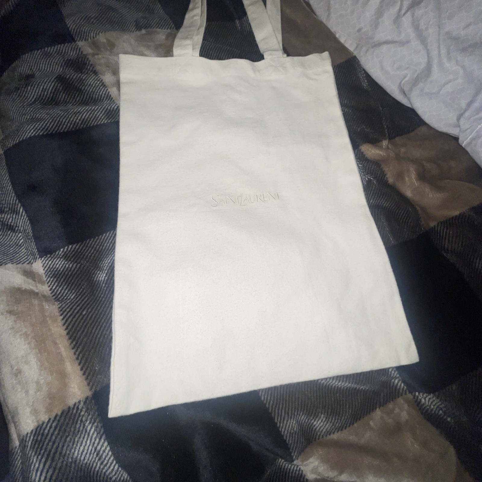 Saint Laurent ToteBag Designer Accessory Collectible 17×13 Inches Cream