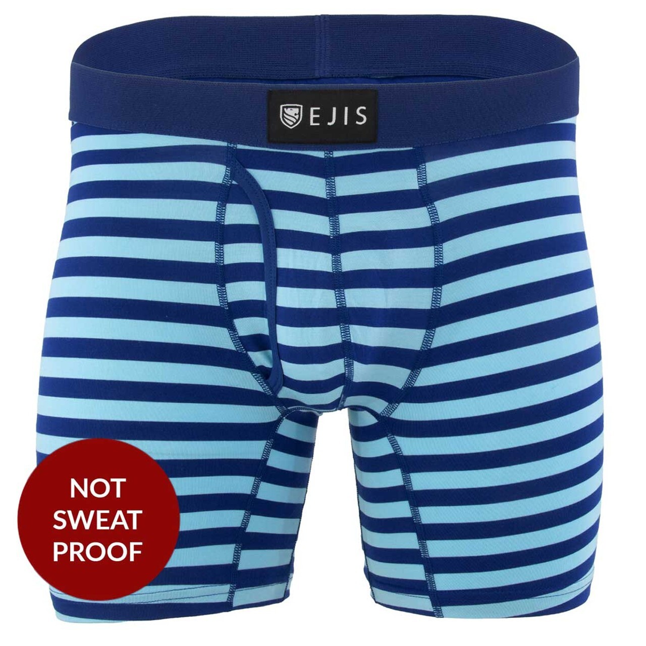 Ejis Essential Boxer Briefs 1-Pack Blue Stripe Underwear with Fly