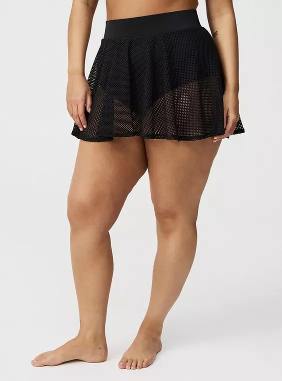Torrid Black Mesh Open Weave Swim Skirt Women’s Plus Size 2X Nwt