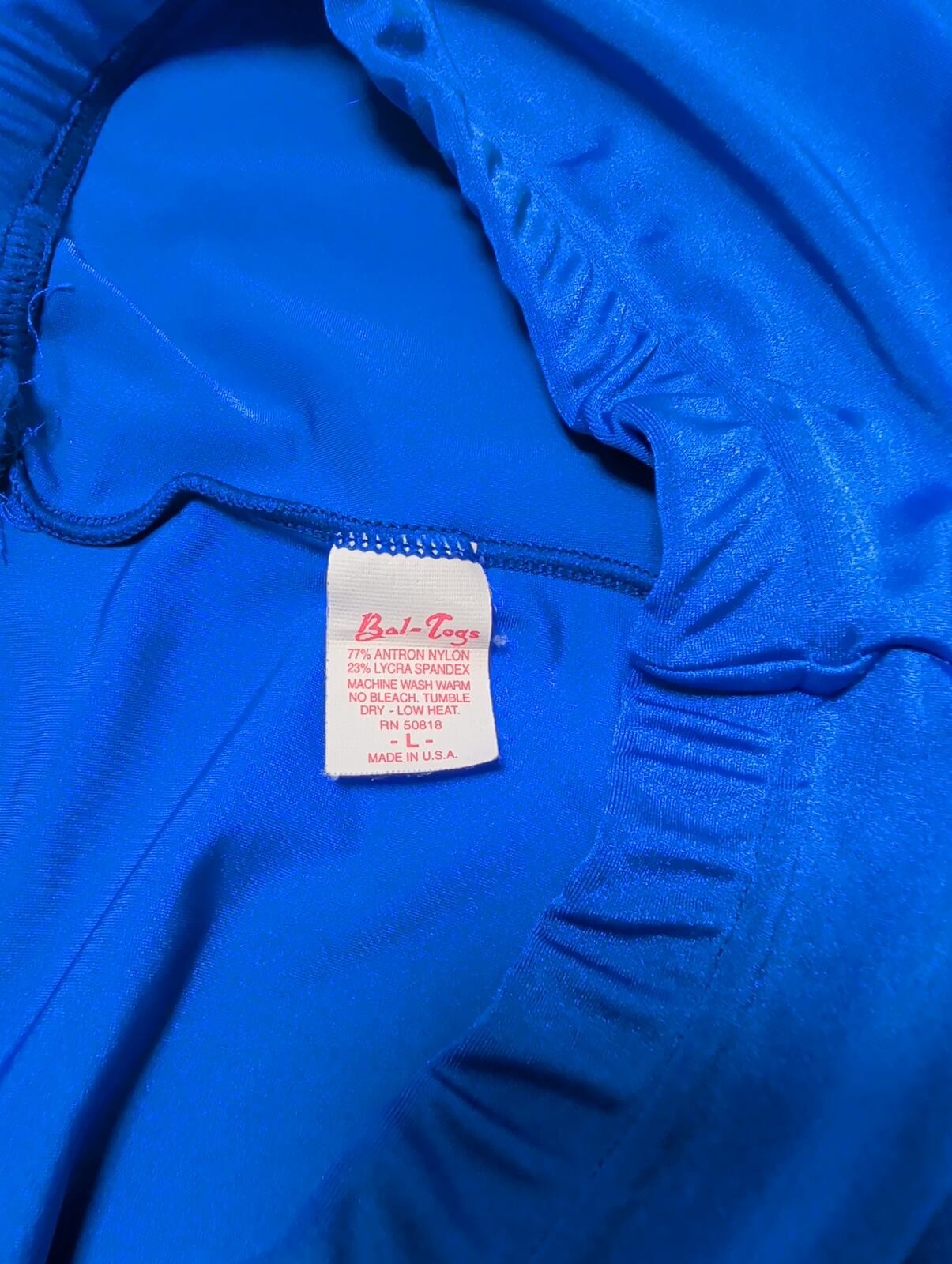 Vintage Blue Bal-Togs Nylon Spandex Leggings Size L