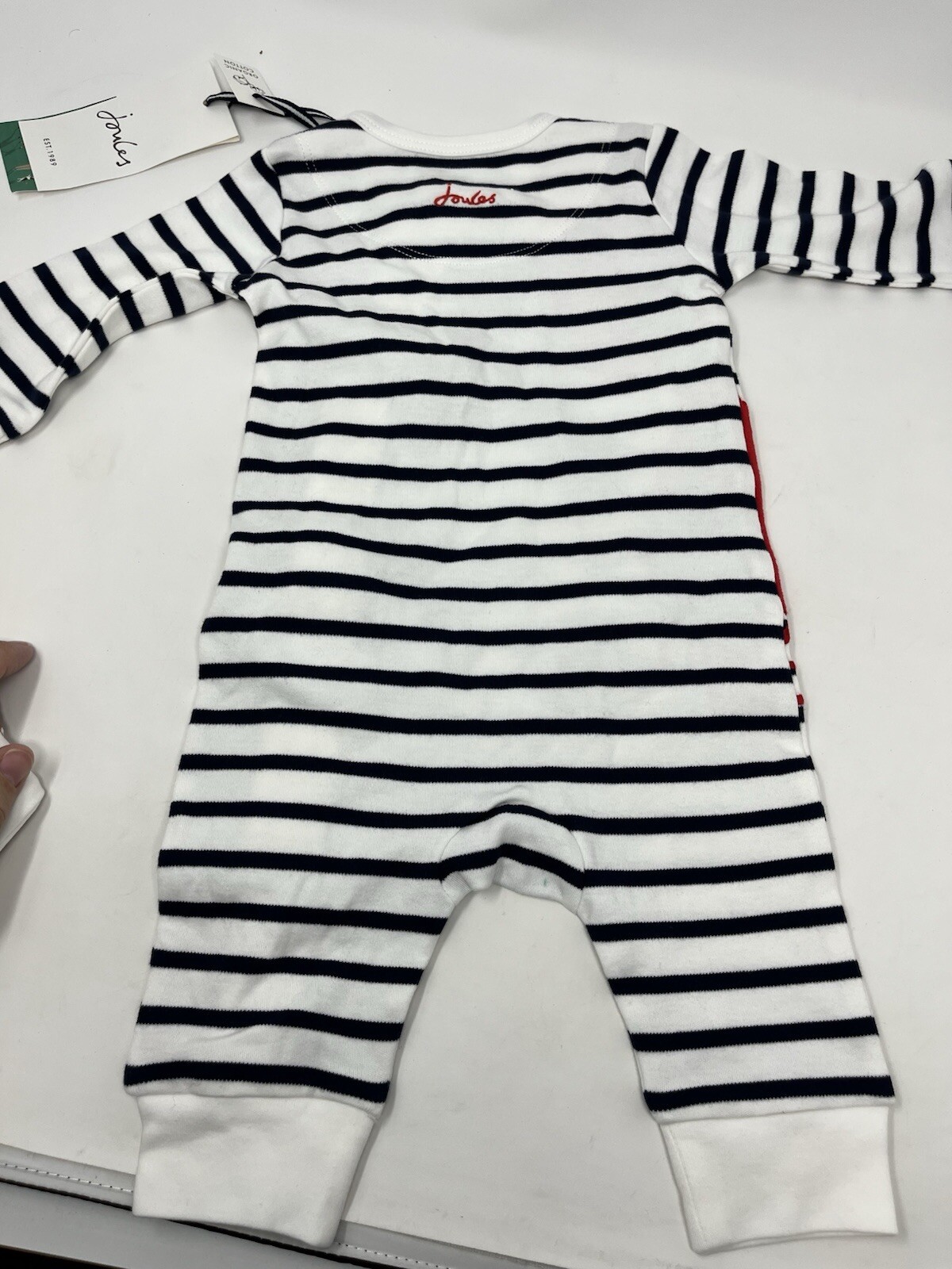 Joules – Winfield Cotton Zip Sleepsuit – Navy Crab 0-3 Months