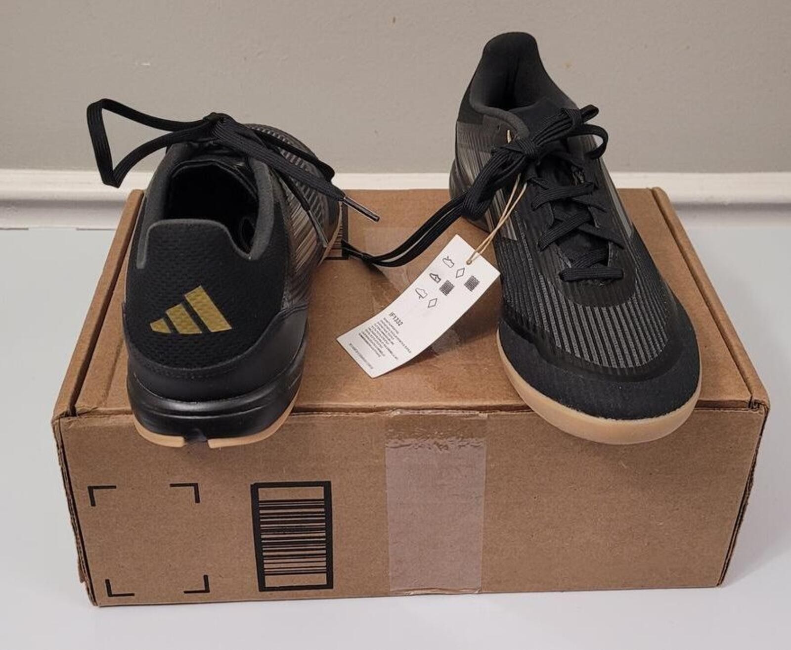 adidas F50 League Indoor Soccer Cleats Black/Gold Unisex Men Women Sports Shoes
