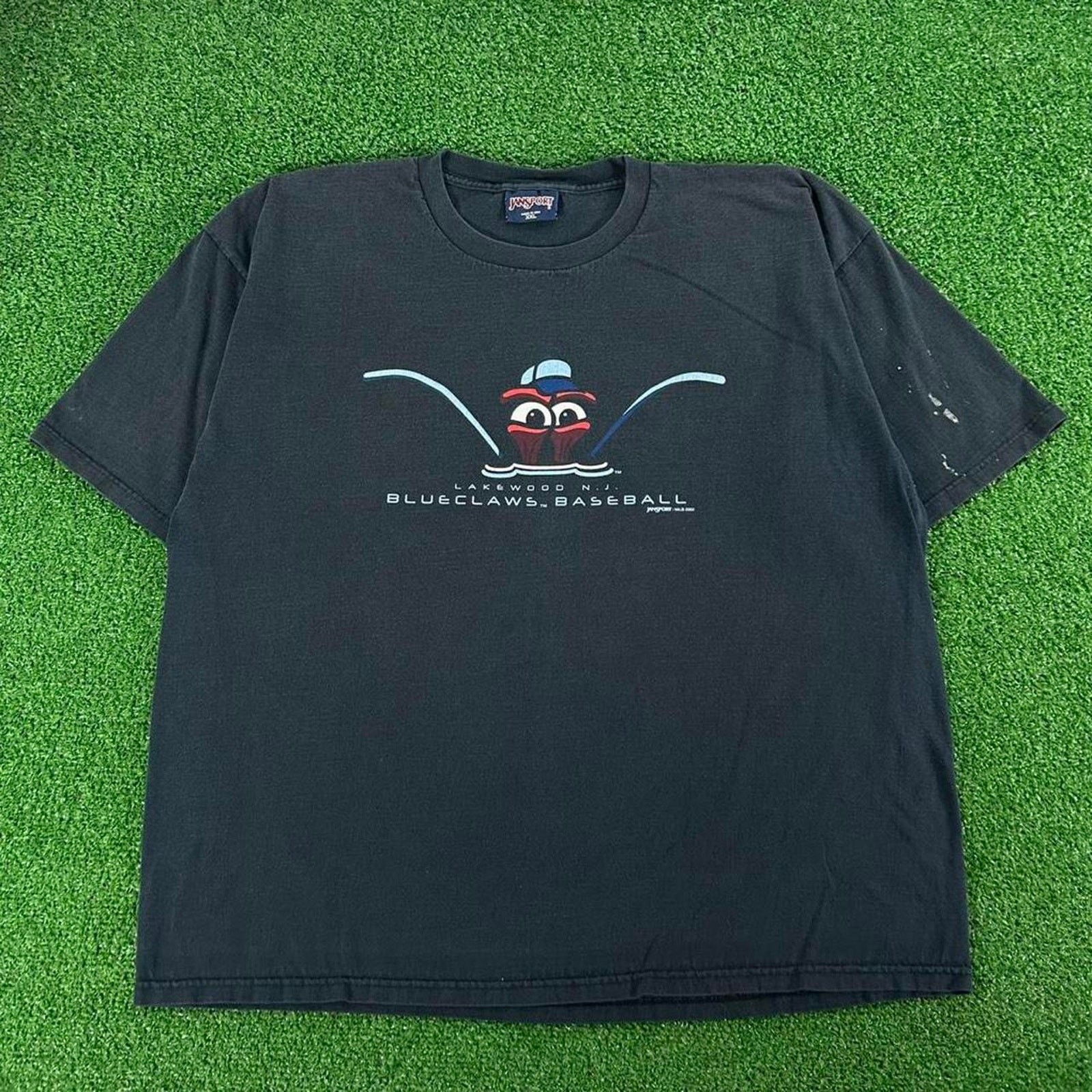 Vintage Jansport Lakewood New Jersey Blueclaws Baseball Graphic Tshirt Size 2XL