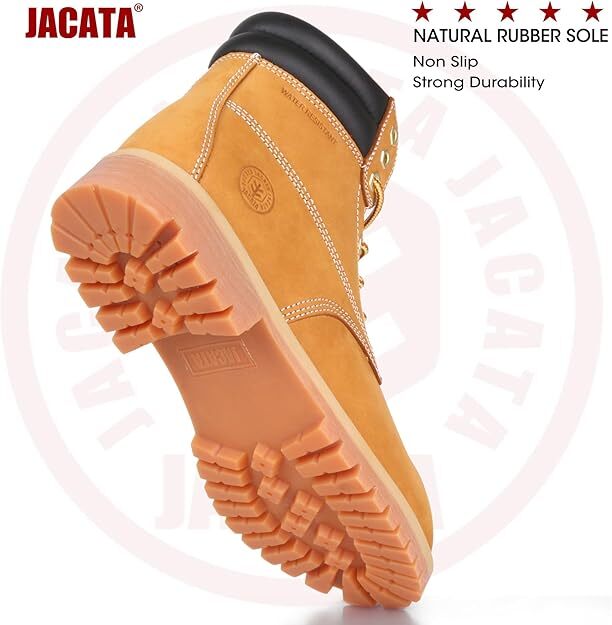 Jacata Men’s Winter Snow Work Boots Shoes 6″ Premium Waterproof Leather 8601