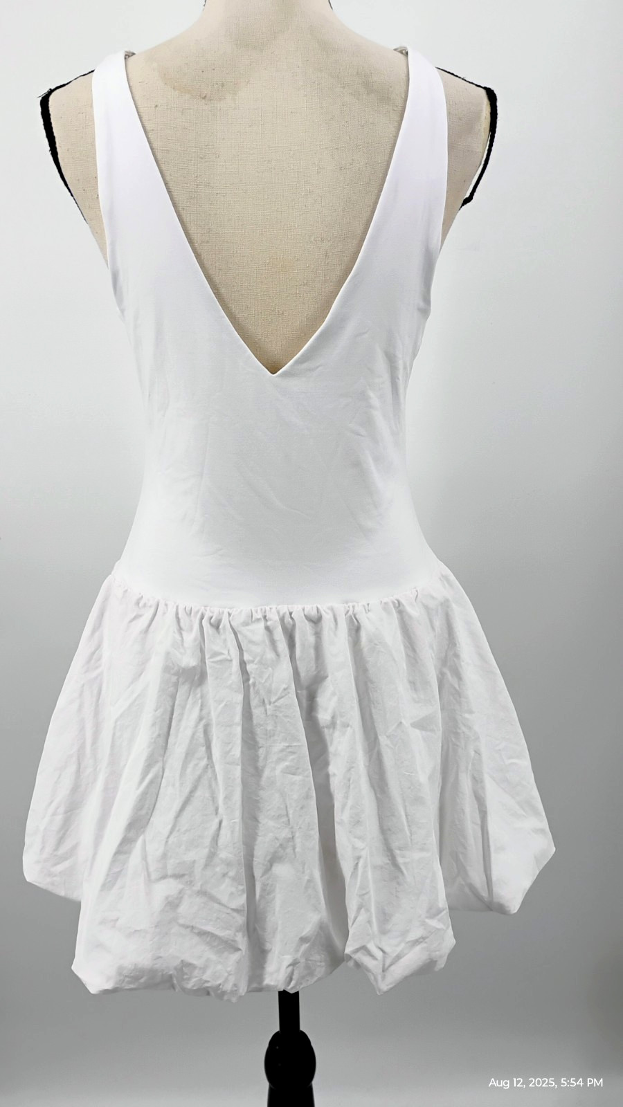 NEW Aritzia Babaton Optimist Contour Cotton Poplin Fit Flare Micro Dress White L