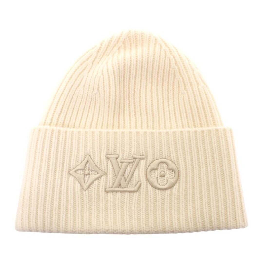 Louis Vuitton Beanie LV Headline Knit Hat S M77873 Knit Cap Brown White Women s