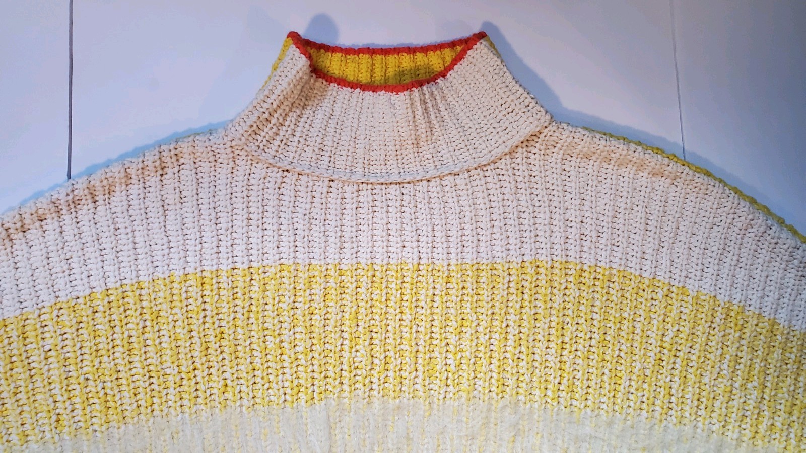 Free People Sunbright Sweater Yellow Colorful Fuzzy Sz M