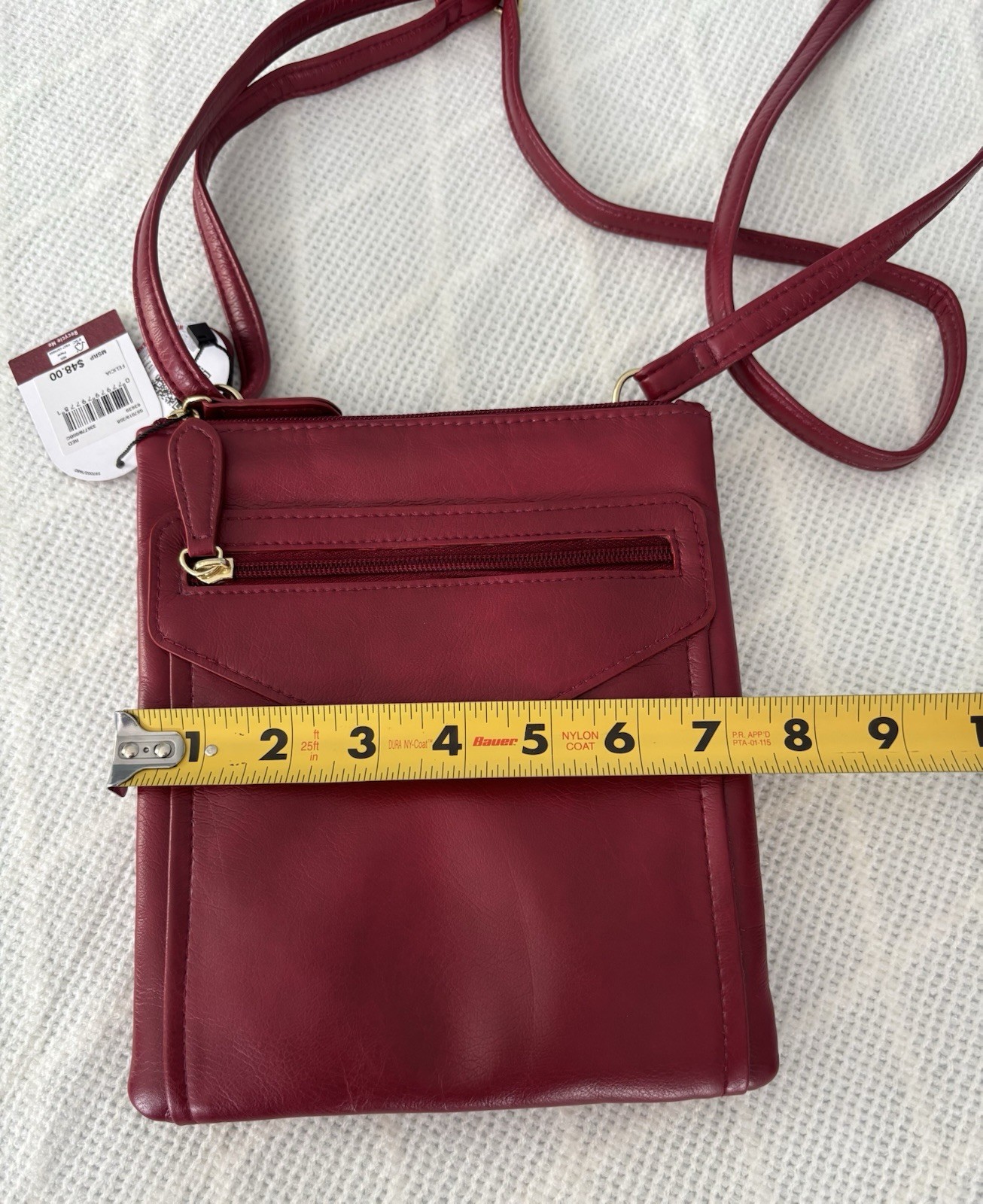 Mundi Red Crossbody Vegan Leather Adjustable Strap Multiple Compartments NEW!