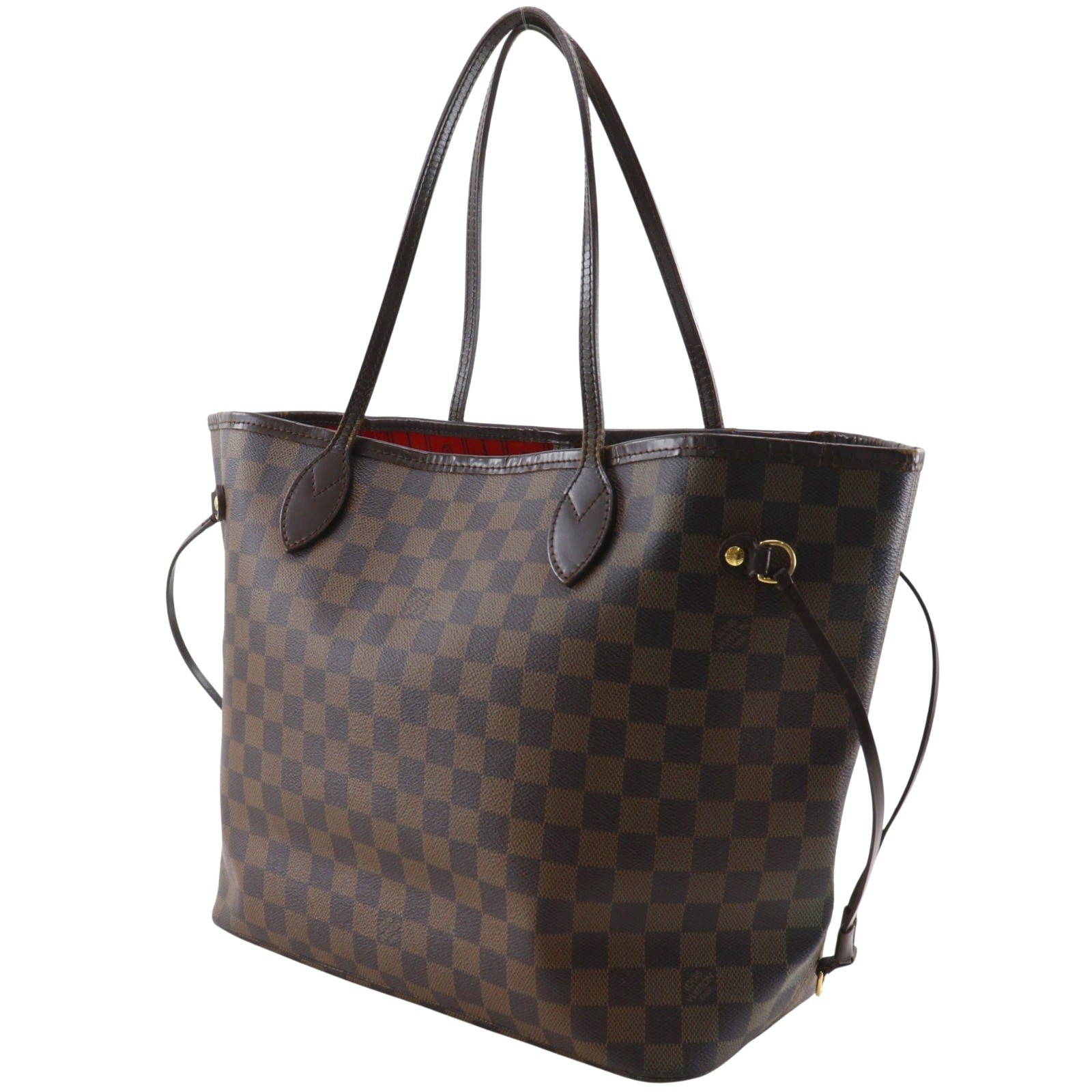 LOUIS VUITTON Neverfull MM Tote Bag N51105 Brown Damier canvas Women