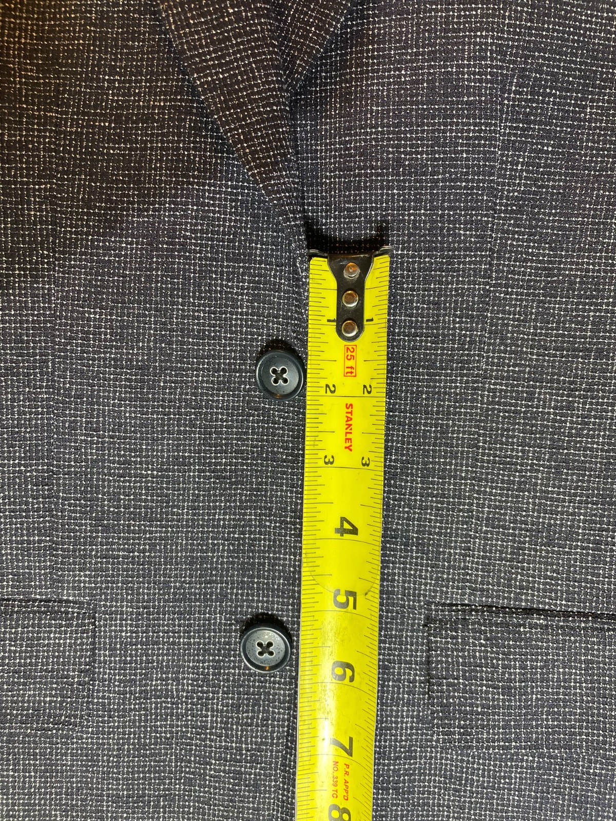 Moss London 40 Men Gray Chevron Slim Fit Tweed Wool-Blend Single-Breasted Blazer
