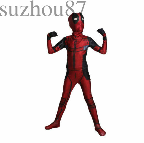 Deadpool Cosplay Costume Adult Kid Jumpsuit Halloween Marvel Zentai Bodysuits