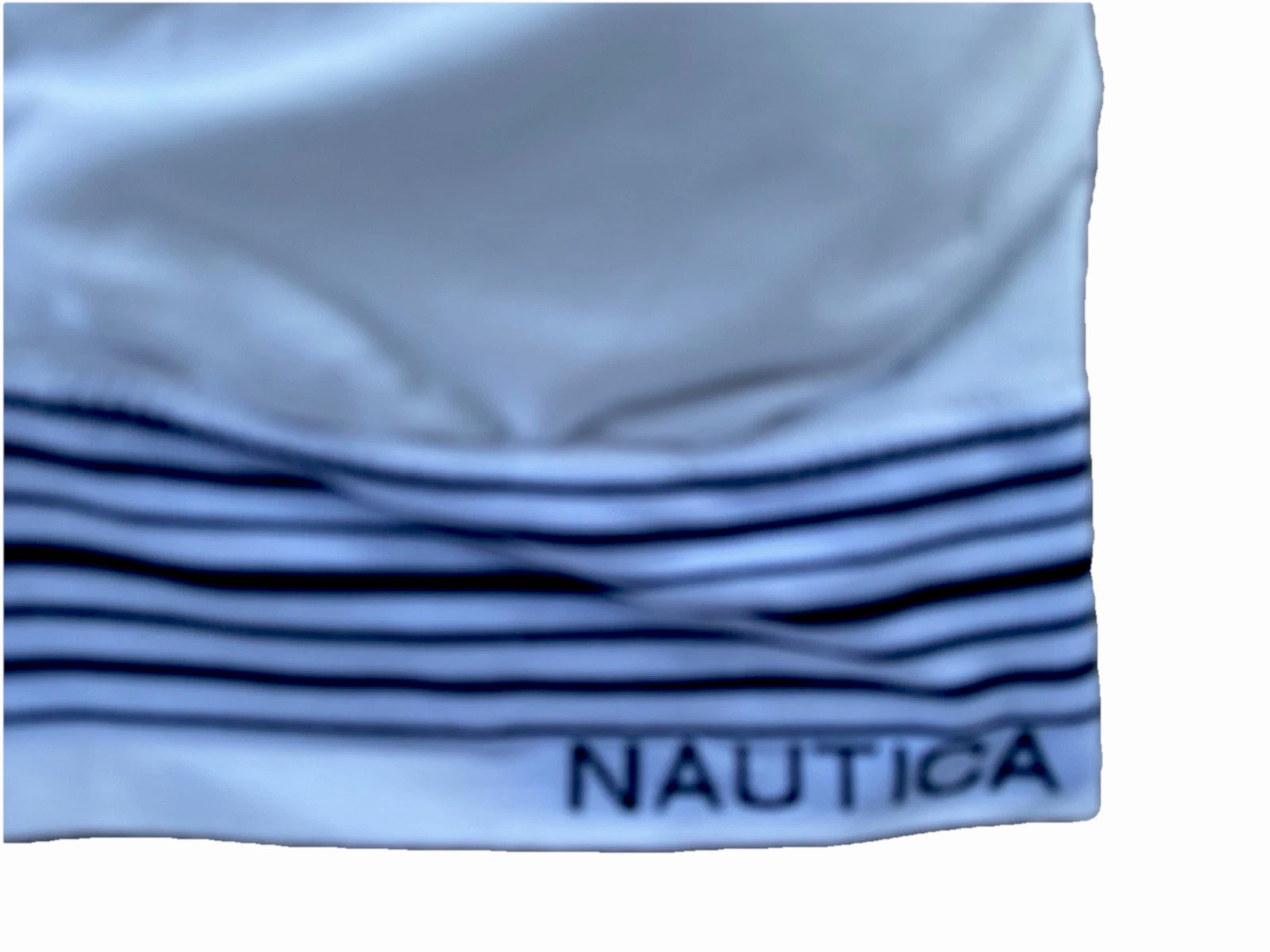 BRAND NEW NAUTICA WHITE & NAVY BLUE STRIPED NON WIRED BANDEAU BRA – SIZE 2X (20)