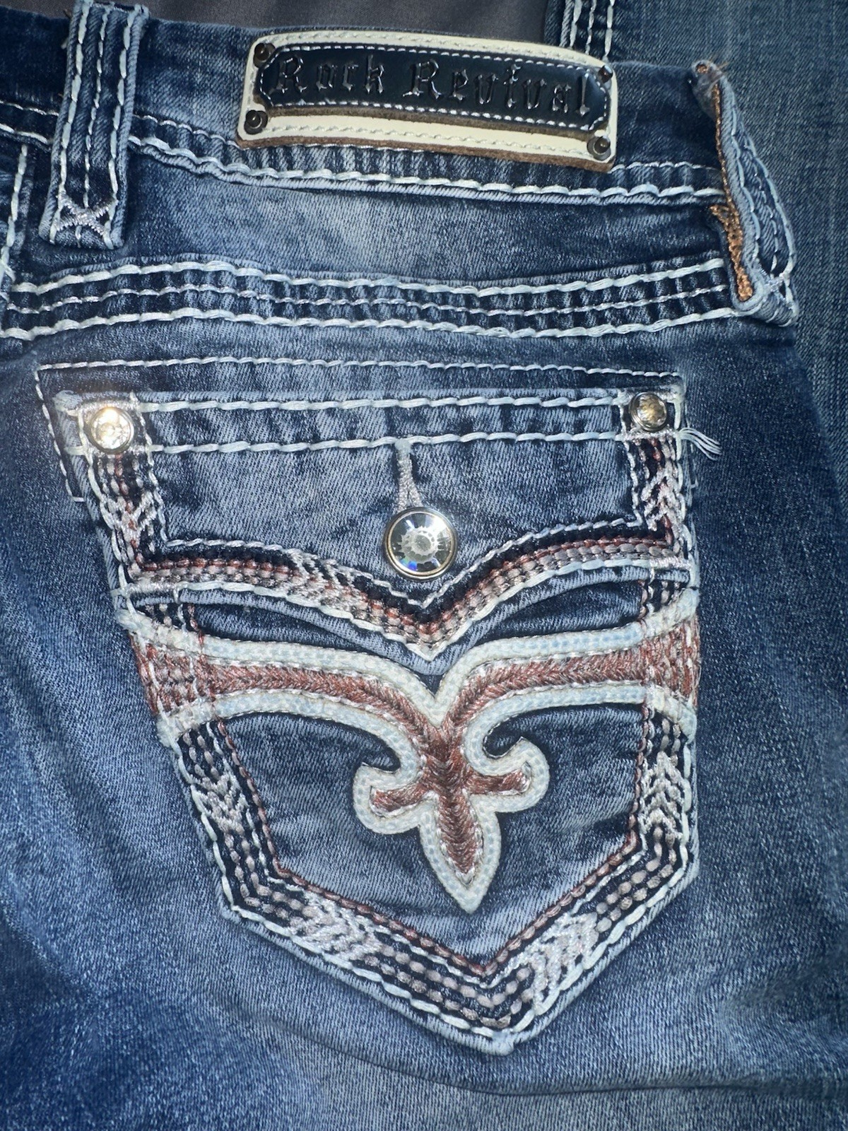 Rock Revival Mcbling Dianeya Ankle Skinny Jeans Size 28