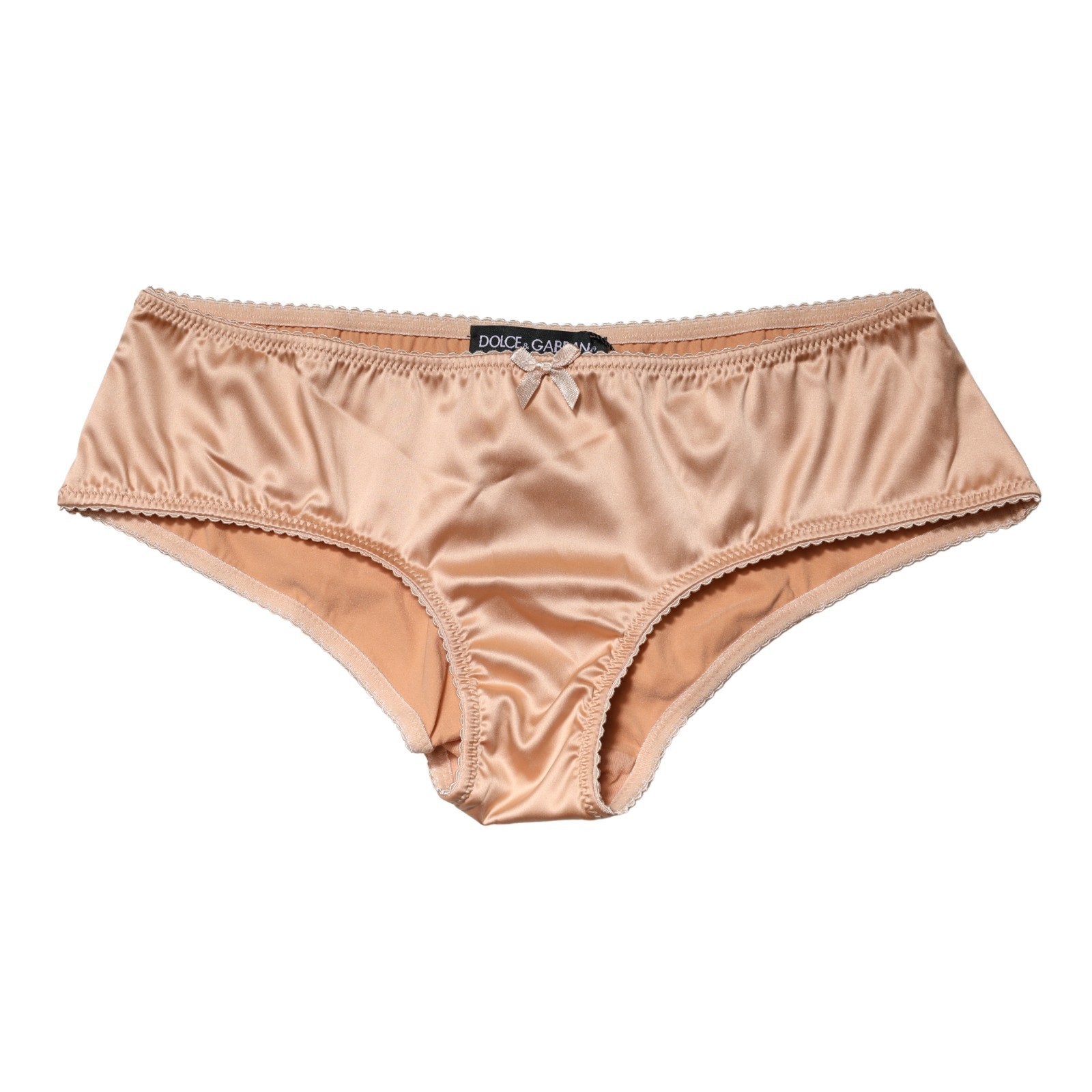 DOLCE & GABBANA Underwear Beige Silk Stretch Mid Waist Brief Panty IT2 /S 250usd
