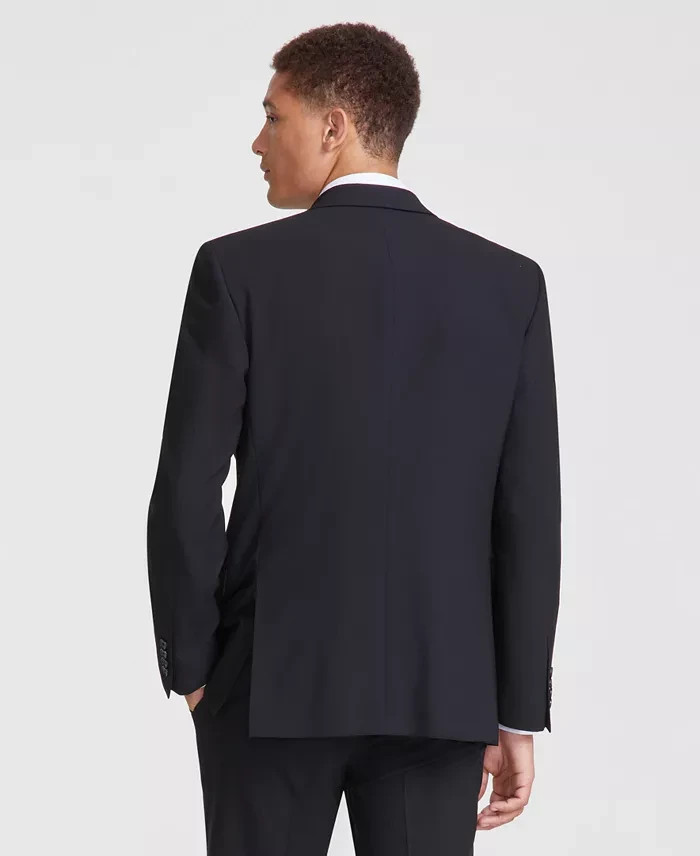 $520 DKNY Men’s Black Modern Fit Nested 3 PC Vested Suit 42 R 35 x 32 zjl0626a