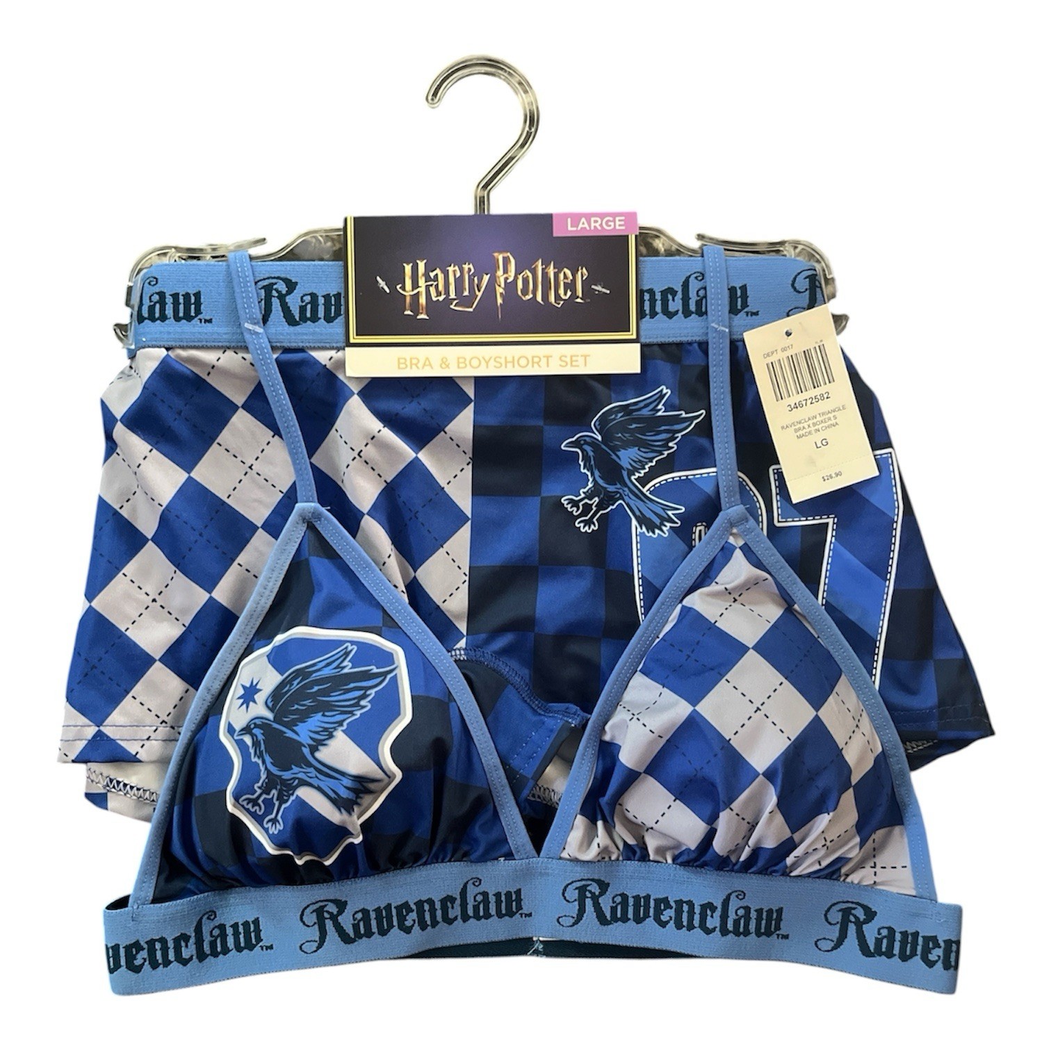 Harry Potter Ravenclaw Bralette and Boy Short Set Size Large