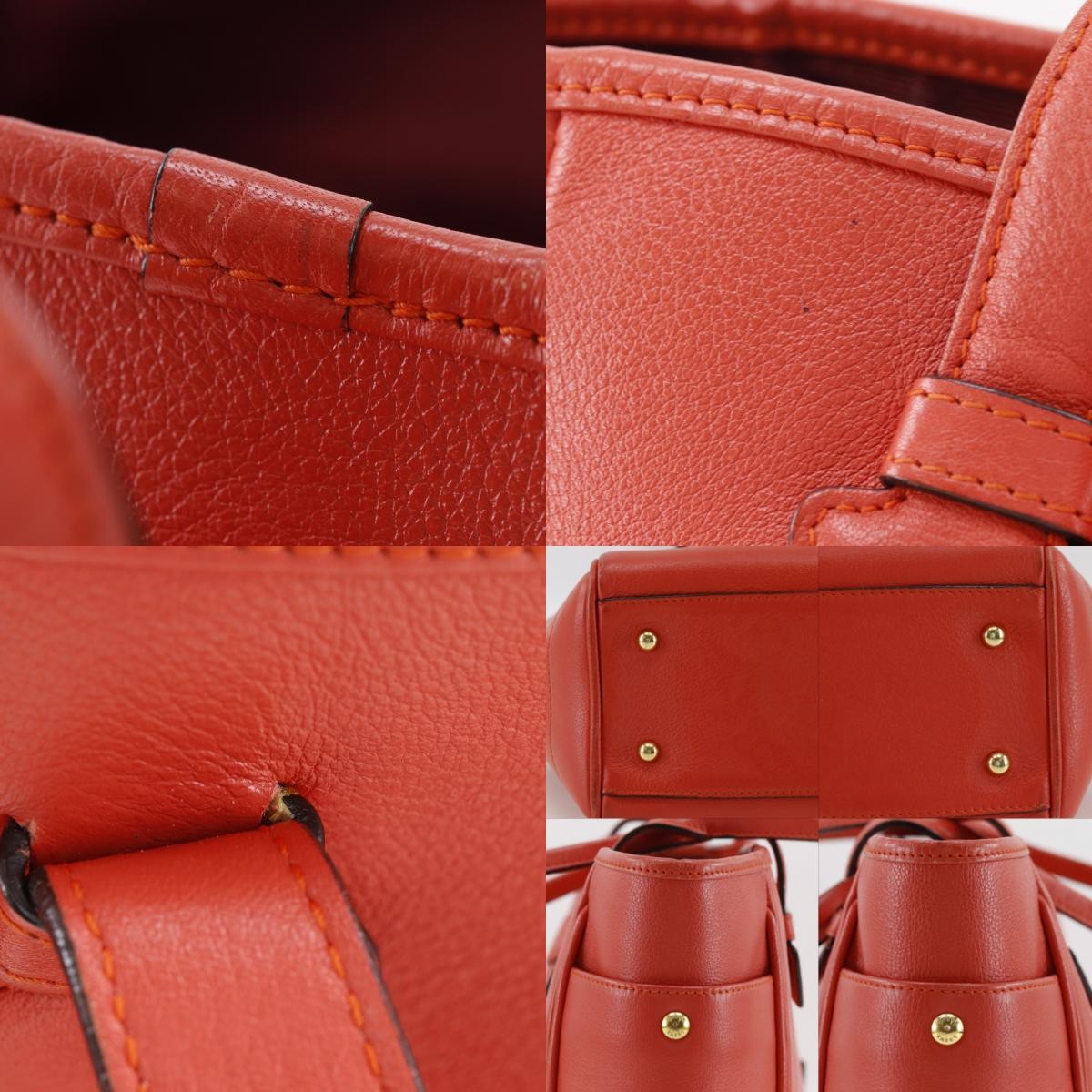 LOEWE Heritage Tote Bag Red leather Women