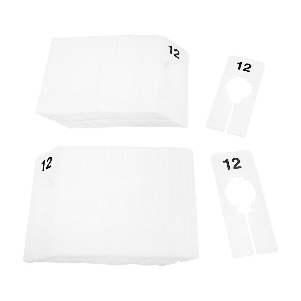 Hangers Retail Clothing 2″ x 5″ Rectangular Plastic Size 12 Dividers 10Pcs White