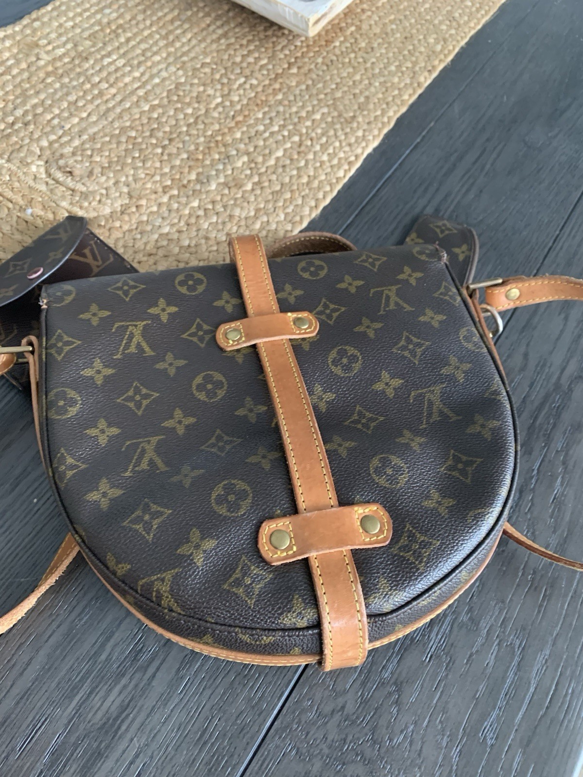 Louis Vuitton Monogram Chantilly Crossbody Bag Brown w Coin Purse, Strap
