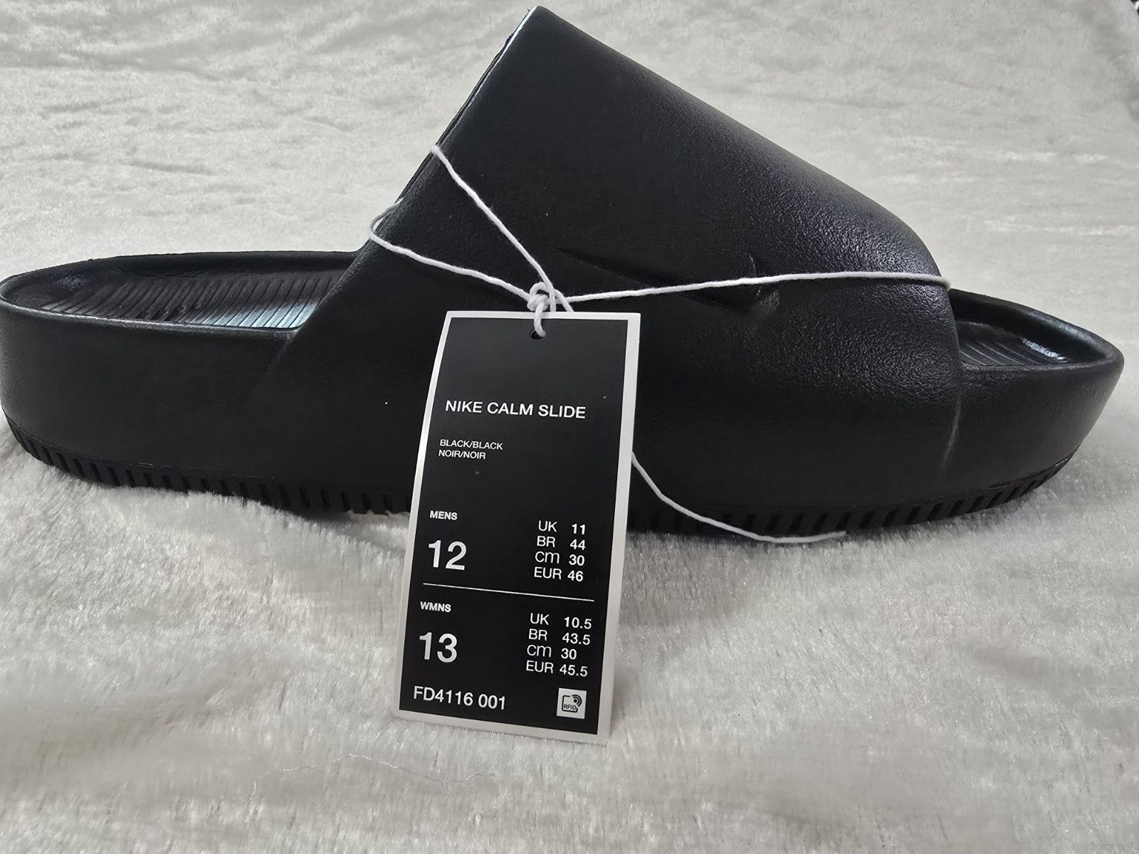 RIGHT SHOE ONLY- Size 12- Men’s Nike Calm Slides in Triple Black