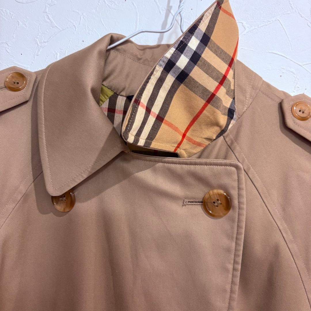 Made in England Burberry London Nova Check Long Trench UK8 All Over Pattern