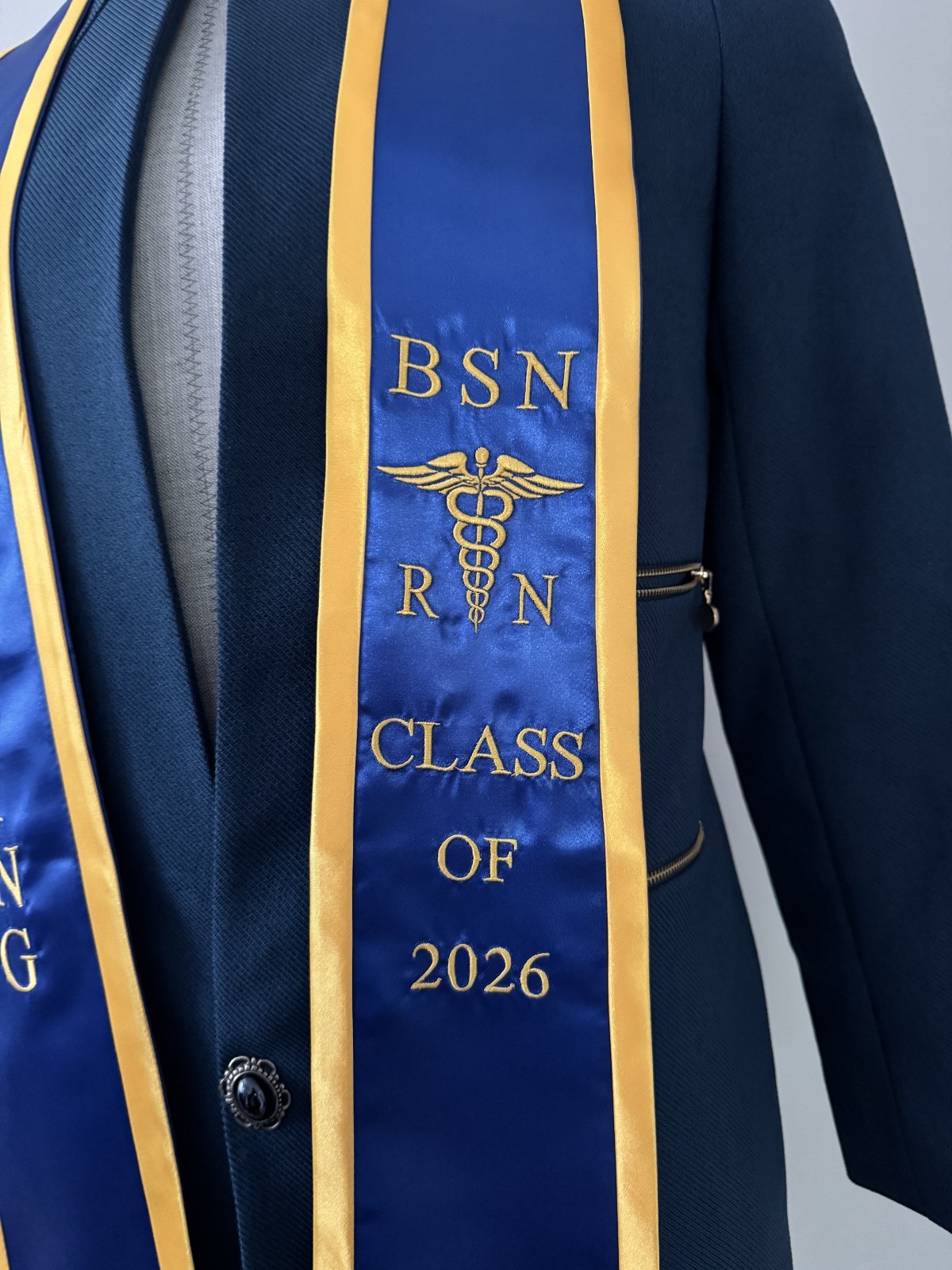 BSN RN Nursing Graduation Stole 2026 Embroidered Sash With Medical Logo