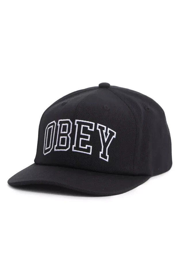 NEW Obey Logo Snap Back Hat Rush 6 Panel classic 85% Acrylic 15% Wool NWT