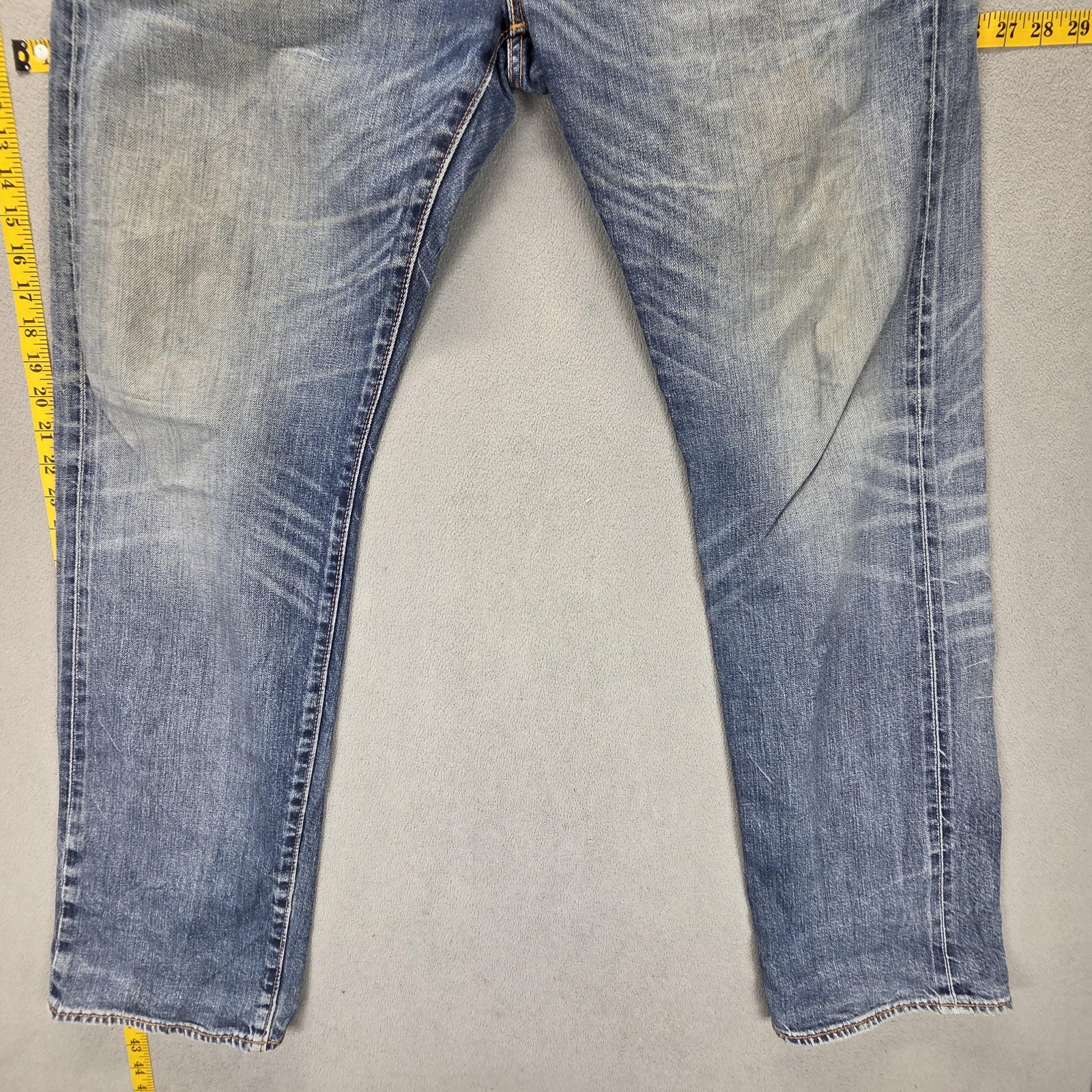 Levis 514 Jeans Mens Blue Selvedge Straight Whiskers Honeycomb Fits 36×34