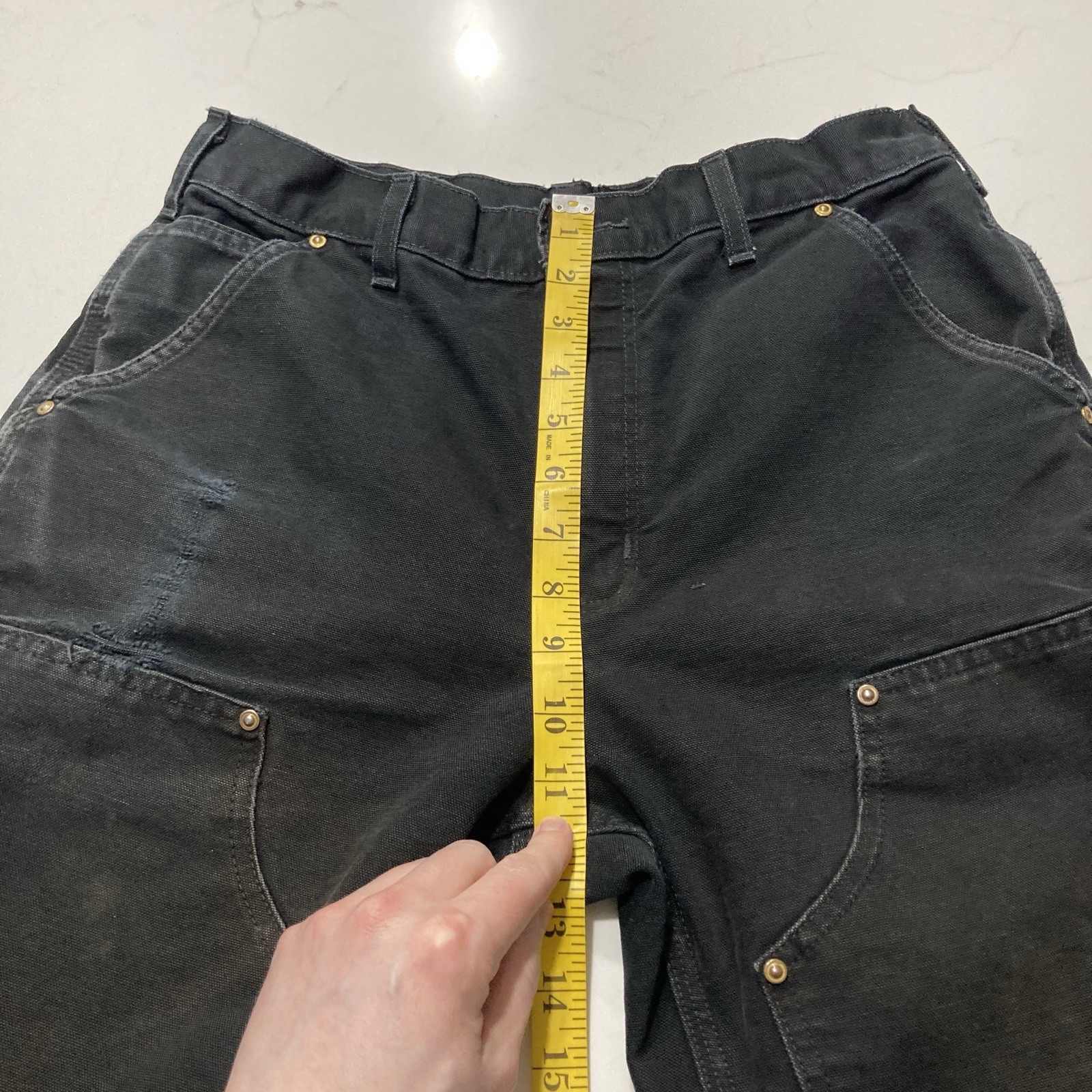 Carhartt B01 BLK Double Knee Work Pants Mens 31×32 (Fits 30×31) Distressed