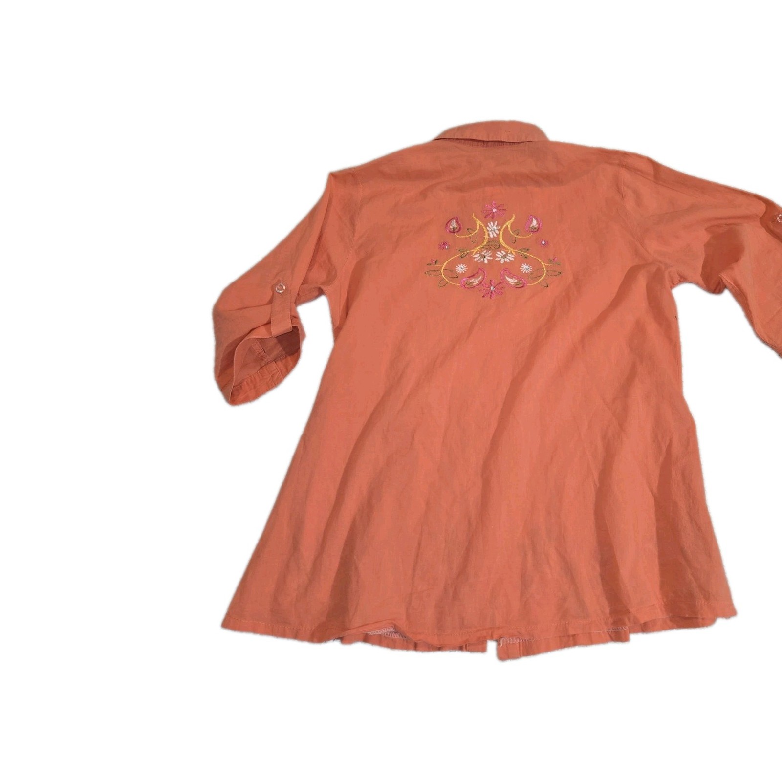 Yuko Blouse Sz L(see Measurements) Floral Embroidery Tunic Lenght Light…