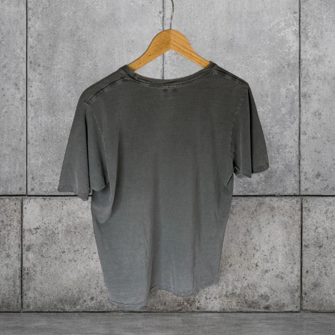 Stüssy Men’s Grey and Green T-shirt Size M