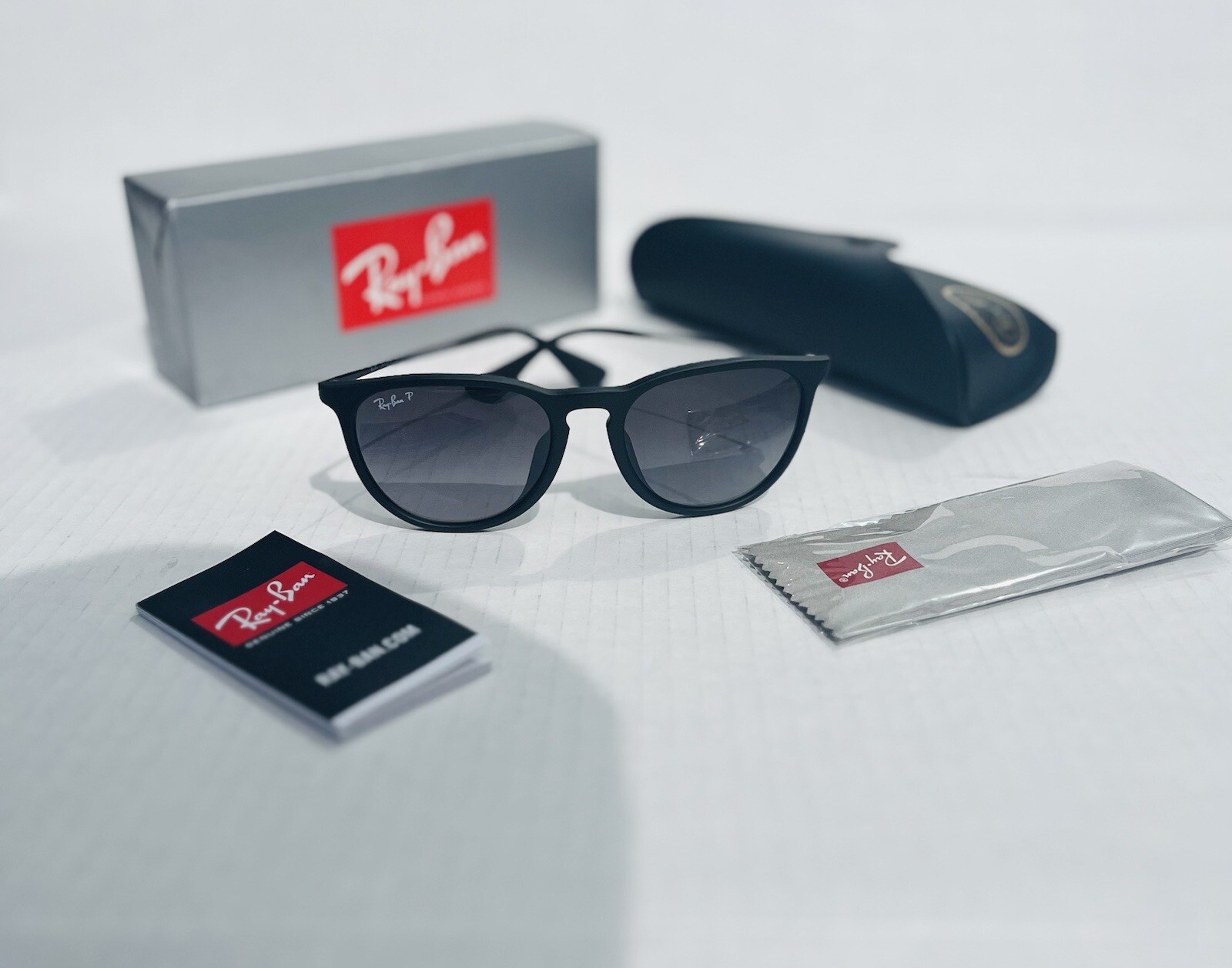Ray-Ban Erika RB4171 Matte Black/ 54mm Grey Gradient Polarized Sunglasses