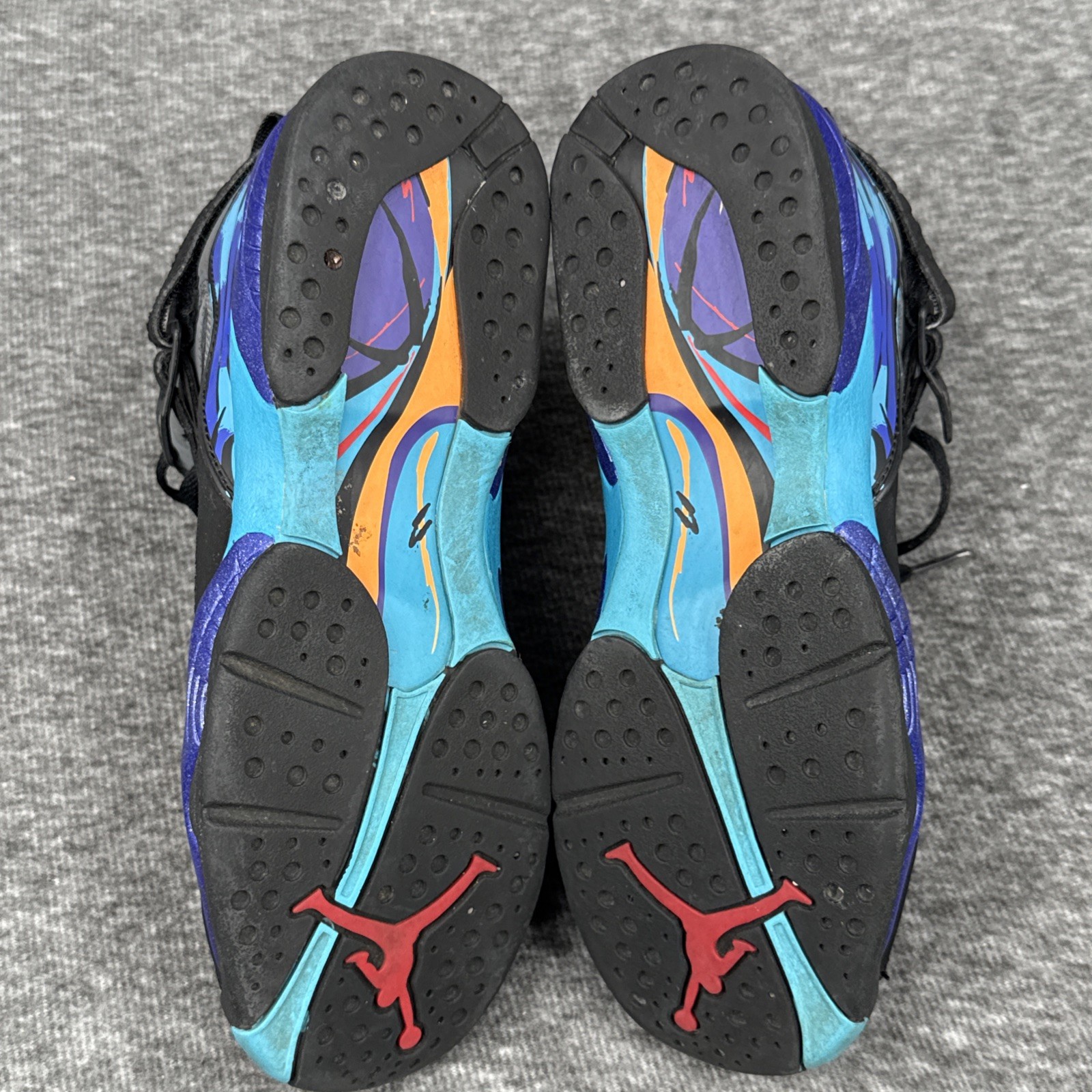 Air Jordan 8 Retro Aqua 2015 Youth Size 7Y Black Purple Teal Clean Used