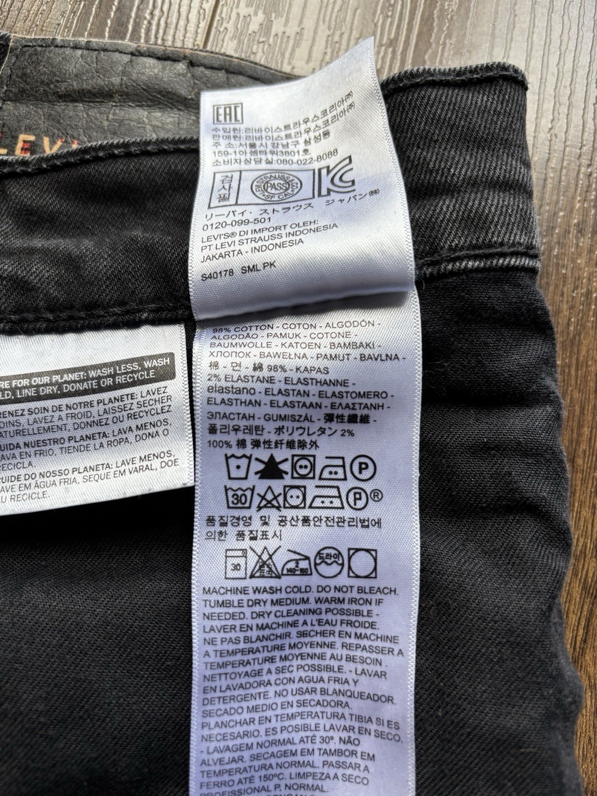 Vintage Levis 511 “Line 8” Slim Fit W36 L32 Charcoal 29923-0006 BNWOT RRP £139