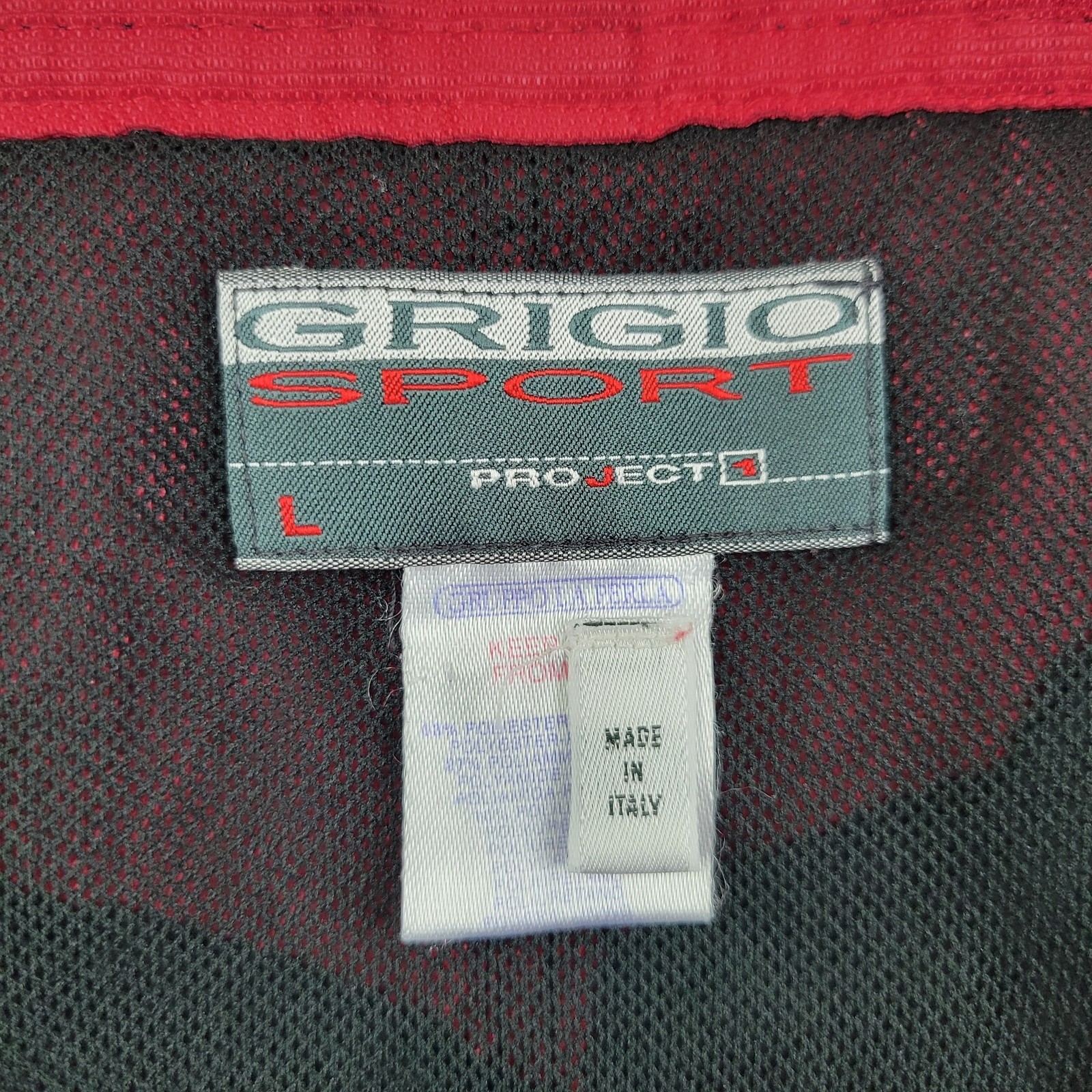 Grigio Sport Swim Shorts Mens Large Red Black Board Trunks Made in Italy Mesh