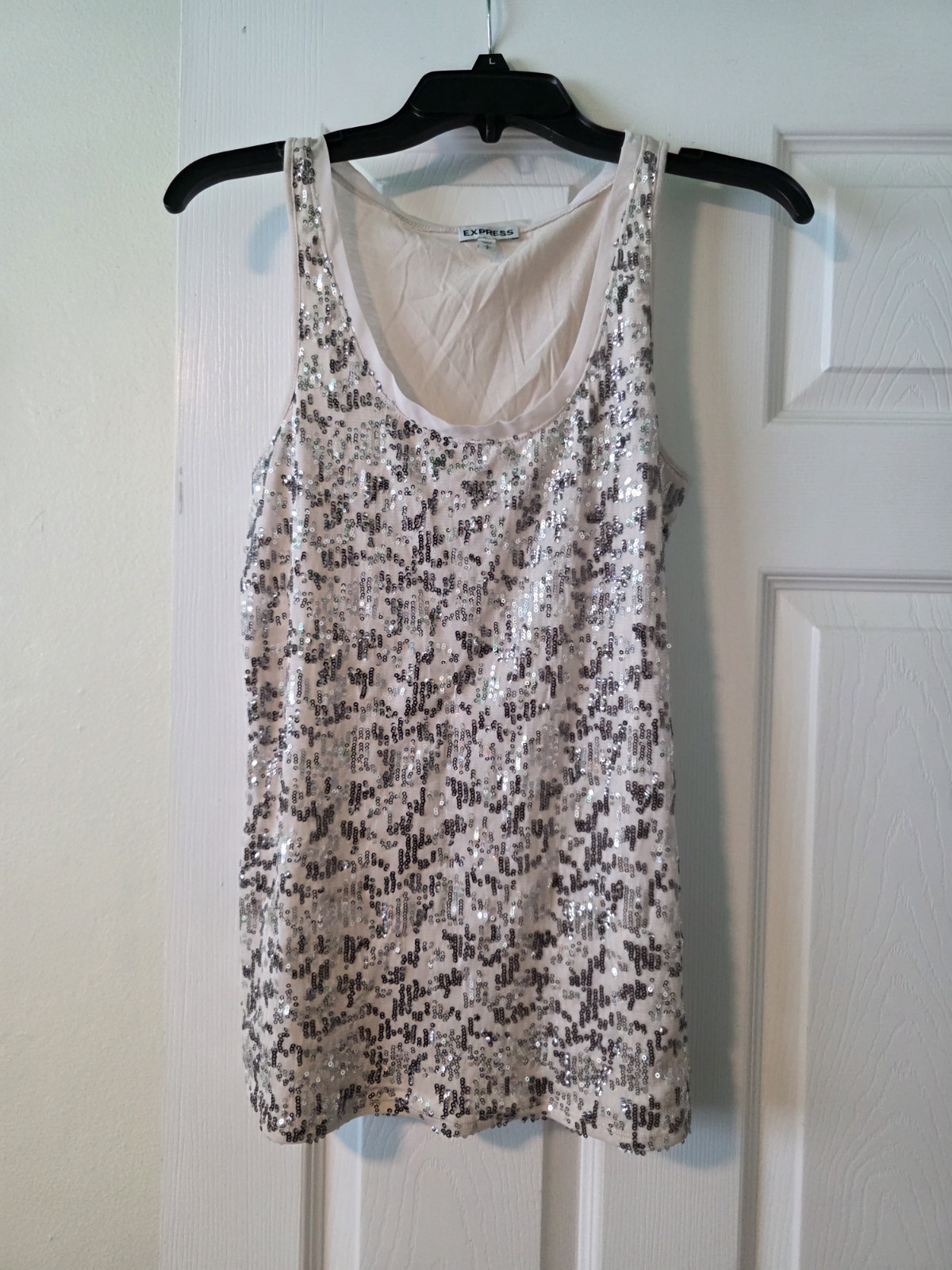 Express Sequin Pink Tank Top Size Small