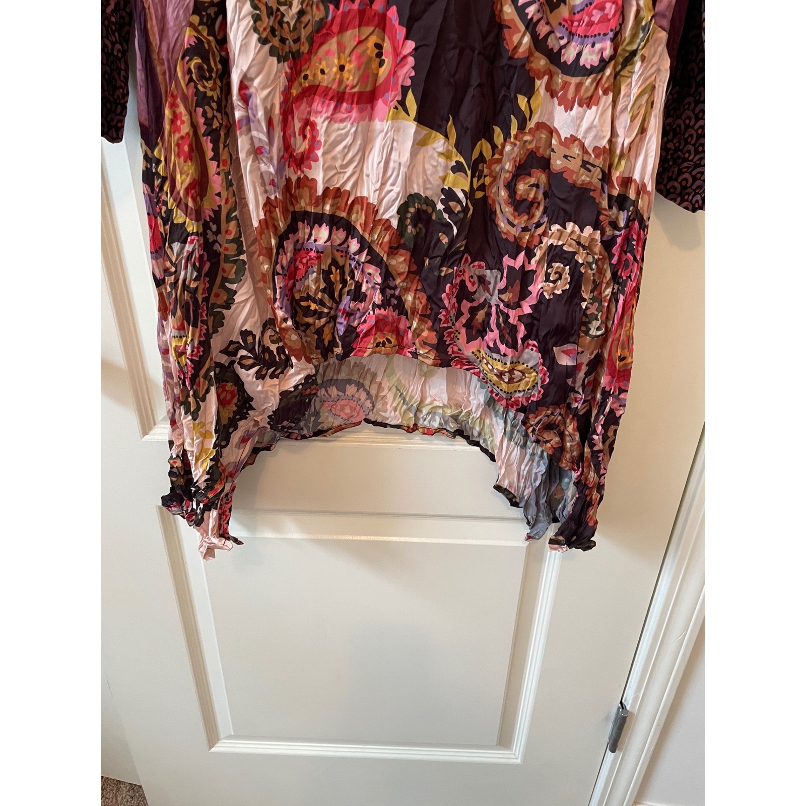 Alembika Size 2 (8-10) Jupiter Crinkle Tunic Top Paisley Sharkbite Hem