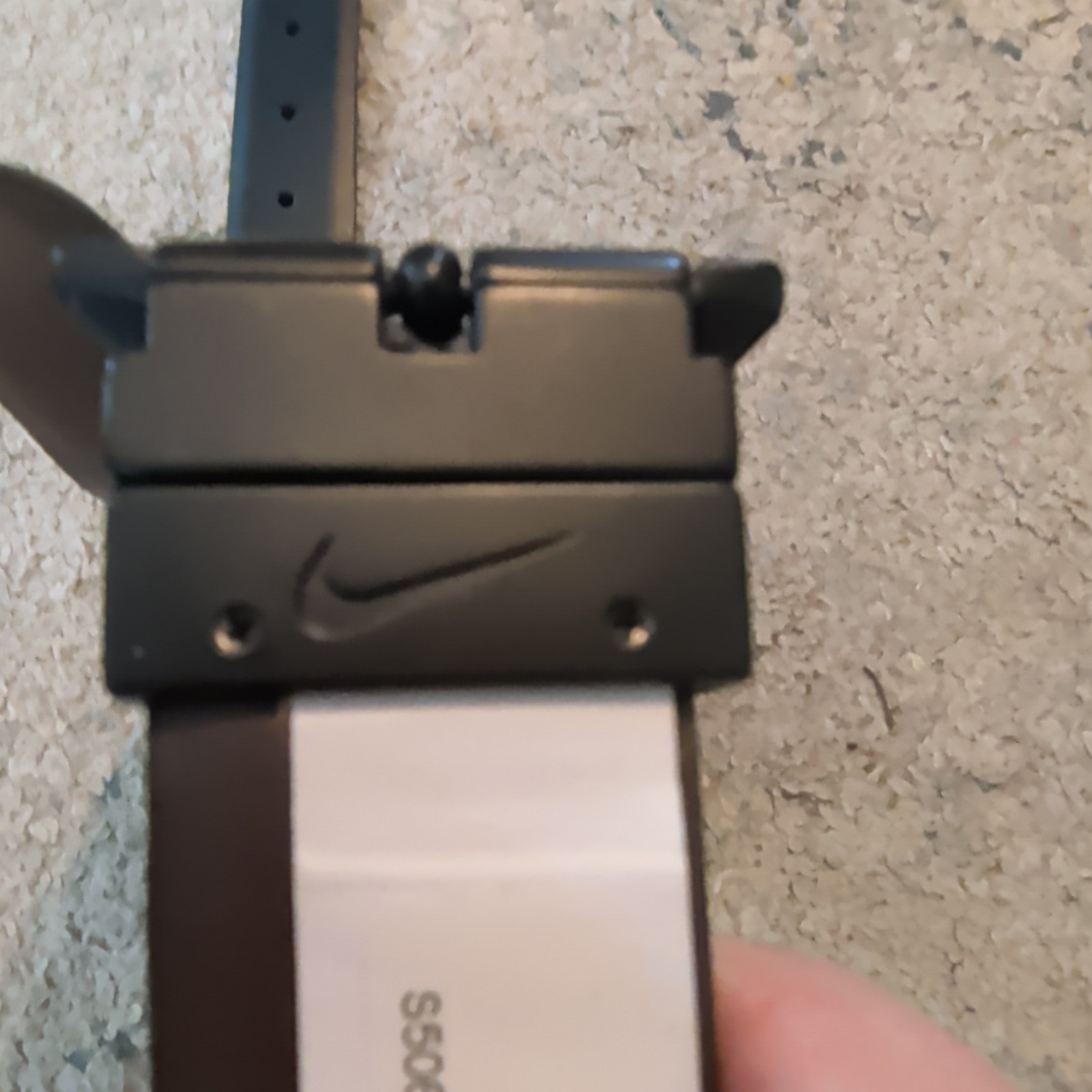 Nike Men’s Black Solid Belt Size 34-38 with Buckle & Logo Accents