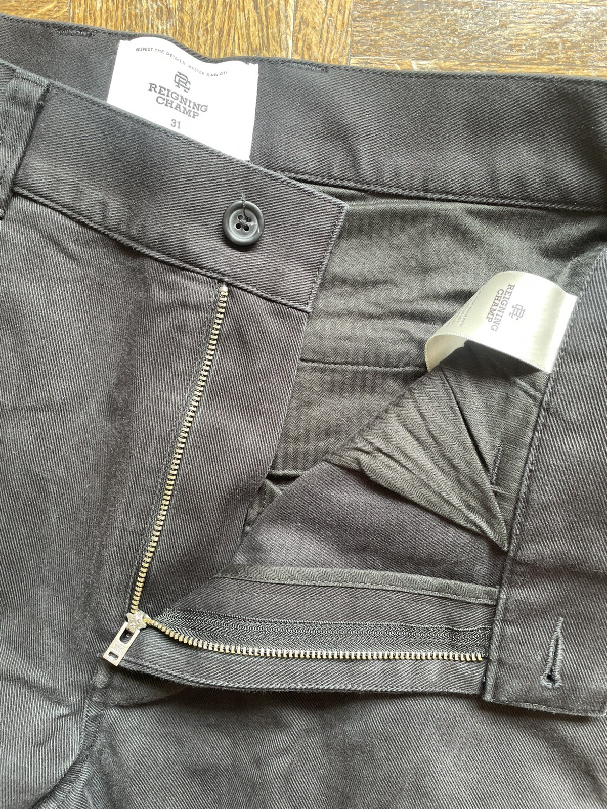 Reigning Champ Freshman Cotton Chino Pants Black RC 5455