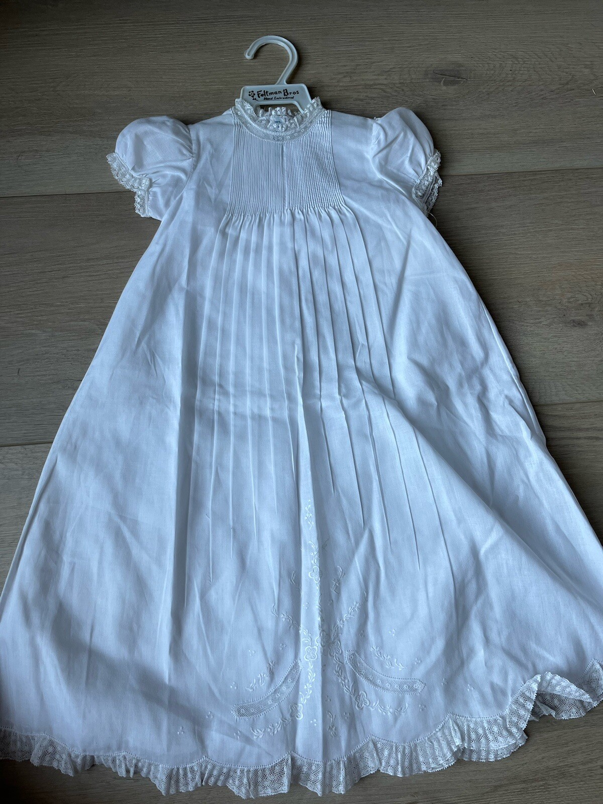 Feltman Brothers Girls Slip Dress Christening Gown White Lace NWT LAYETTE 5931