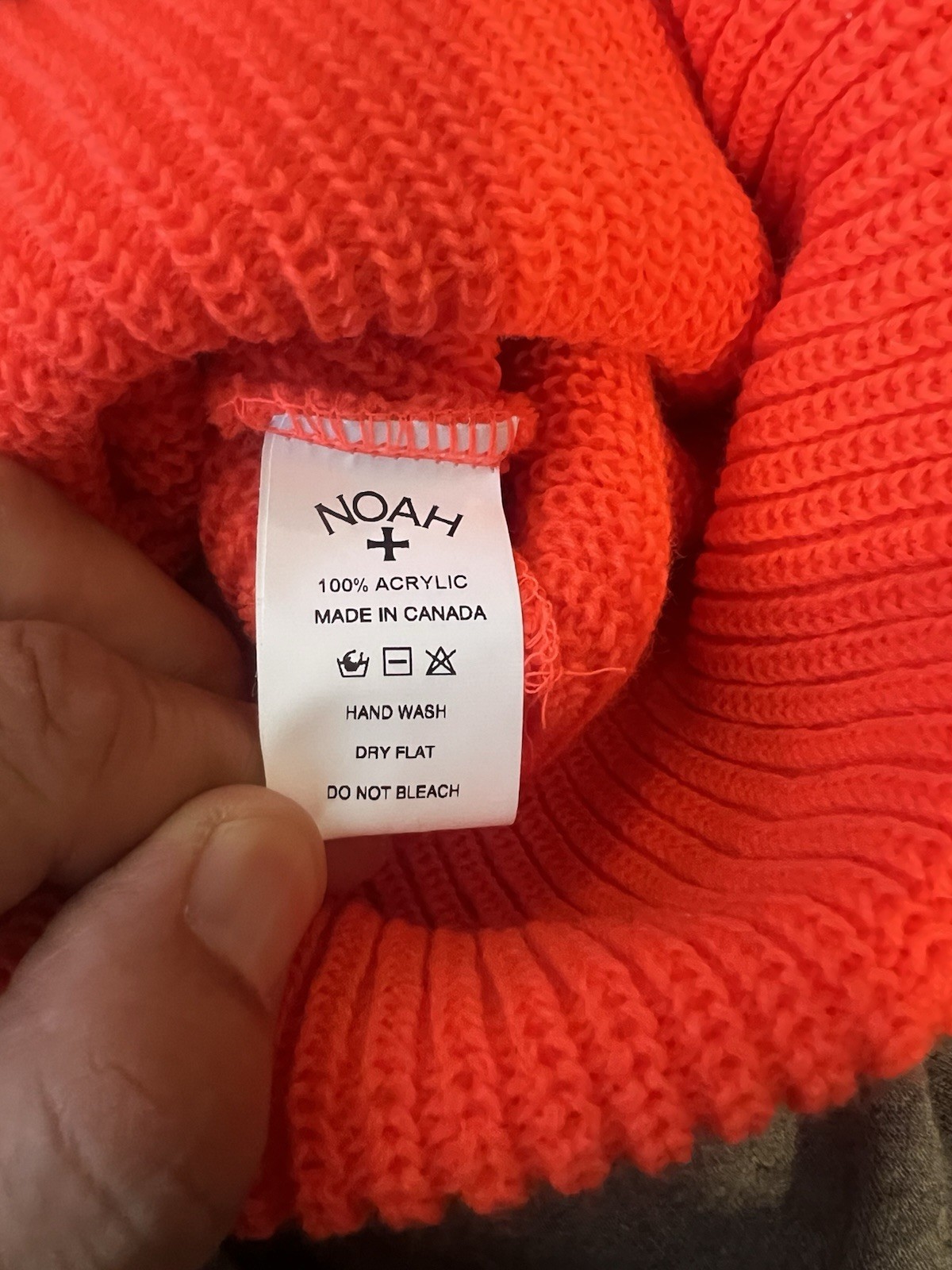 Noah NY Core Logo Marled Beanie Bright Orange One Size Pre-owned