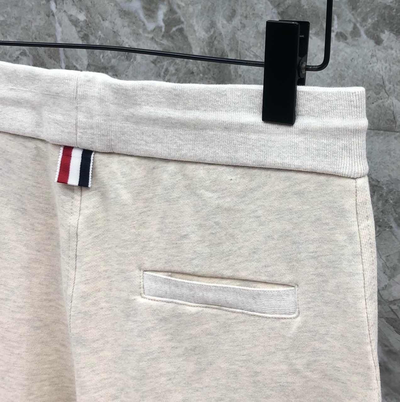 Thom Browne Men Yarn-Dyed Pique Sweat Shorts Signature 4 Bar Stripe
