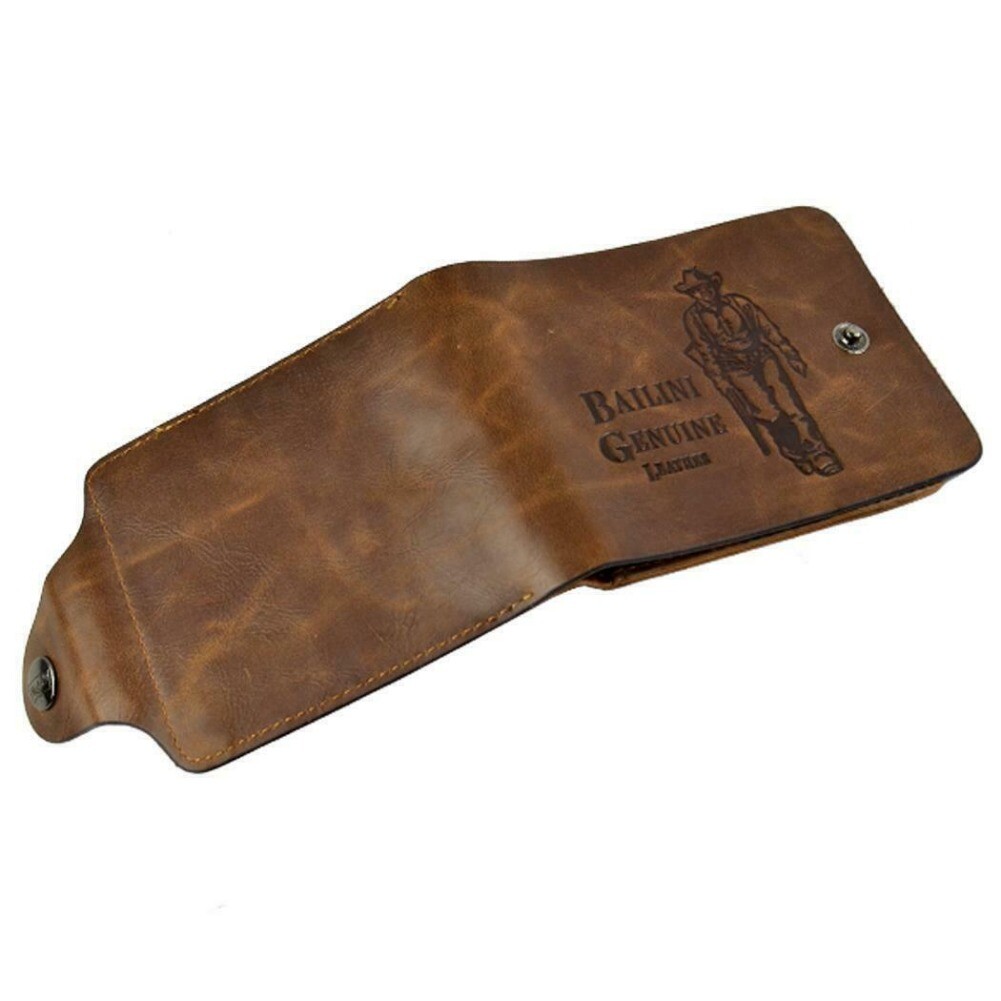 Men’s Leather Bifold Wallet ID Credit Card Holder Money Coin Purse With Hasp US