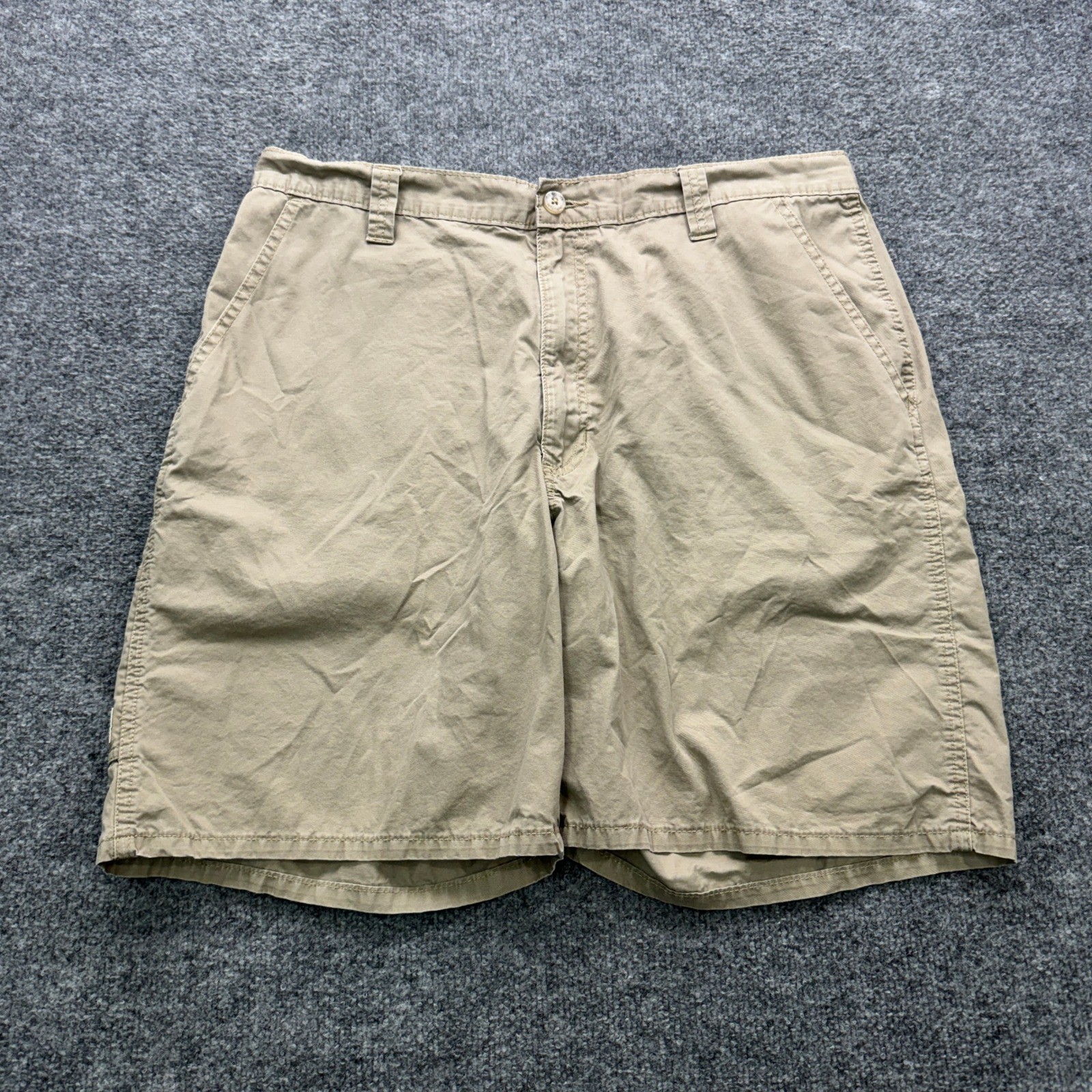 Genuine Wrangler Cargo Shorts Mens 36 Khaki 8in Elastic Waist Workwear