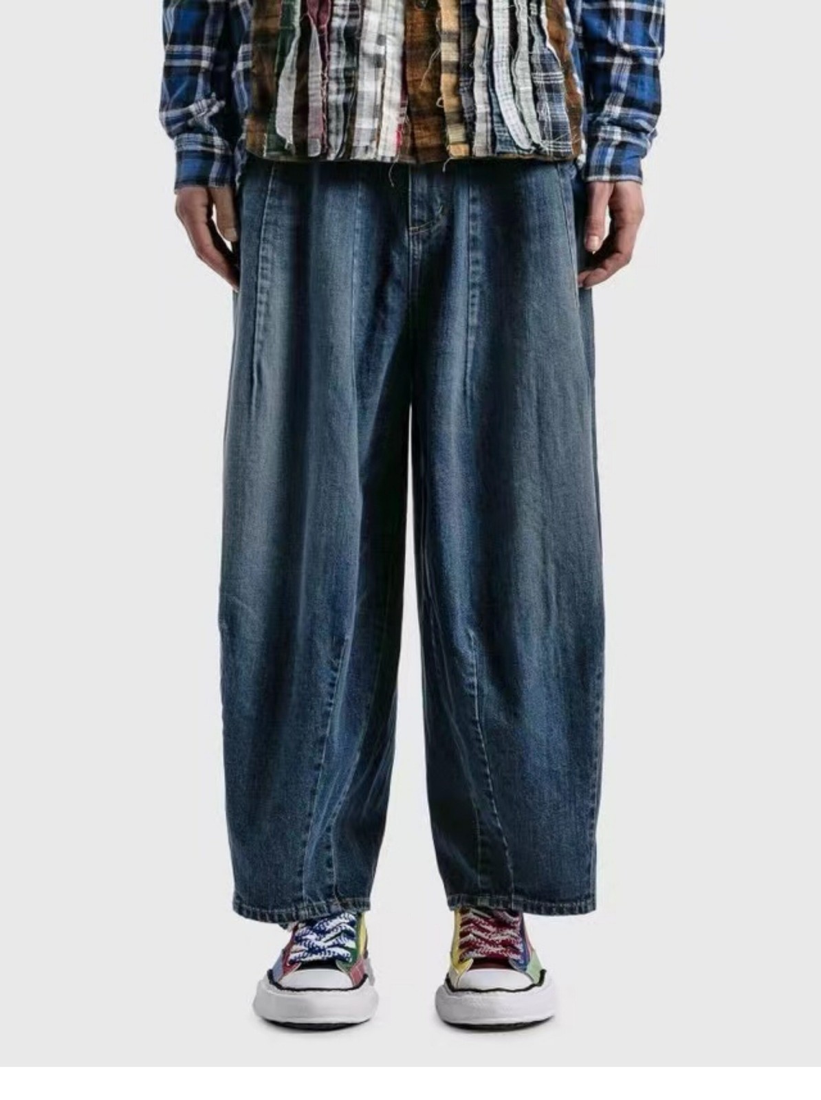 Needles 24SS Vintage Washed Denim Pants Relaxed Streetwear