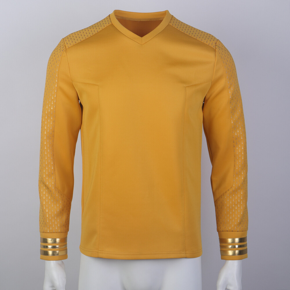 For Strange New Worlds Captain Pike Gold Uniforms Starfleet Blue Red Top Shirts